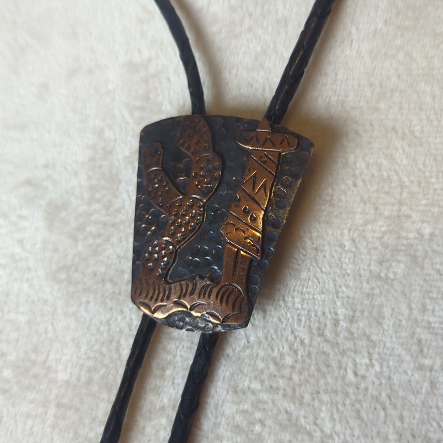 Vintage Artisan Copper Bolo Tie Coastal Cowgirl Southwest Western Vibe