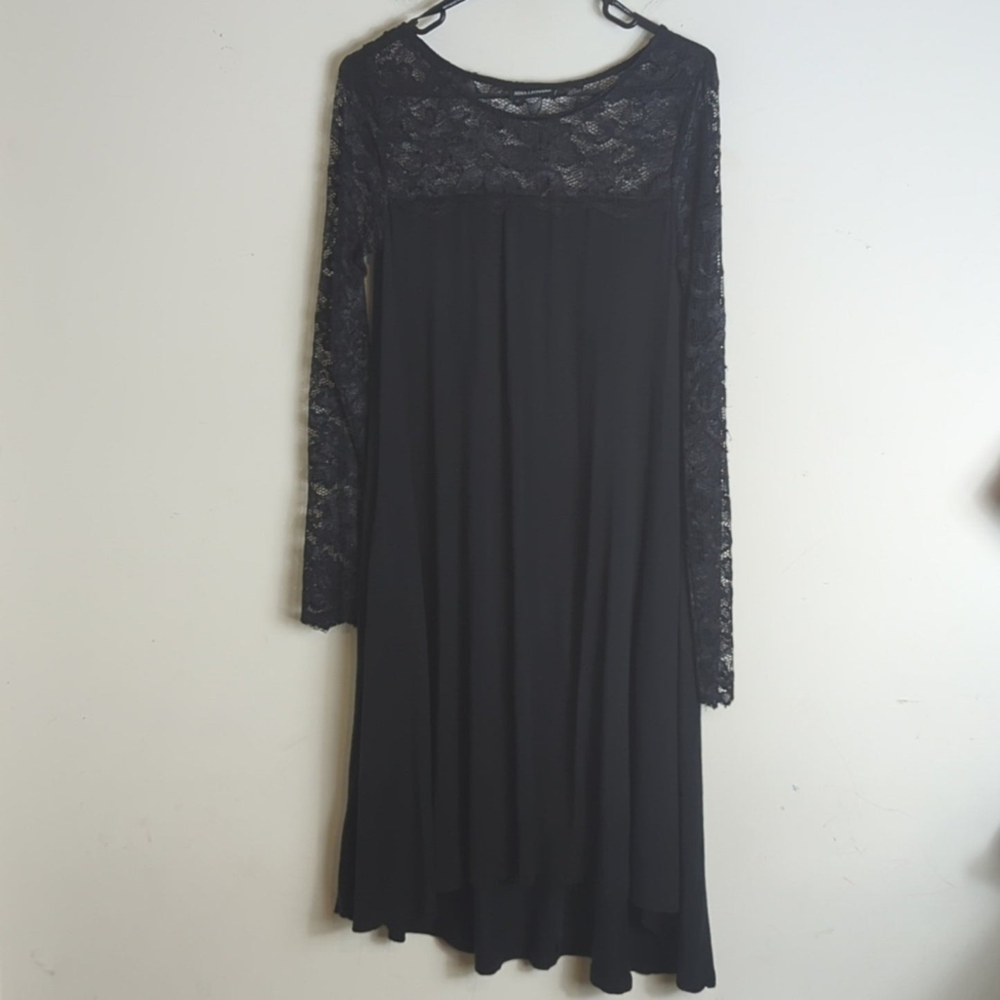 Whimsigoth Black Laced Hi-Lo Dress with Pockets Women's Size Small
