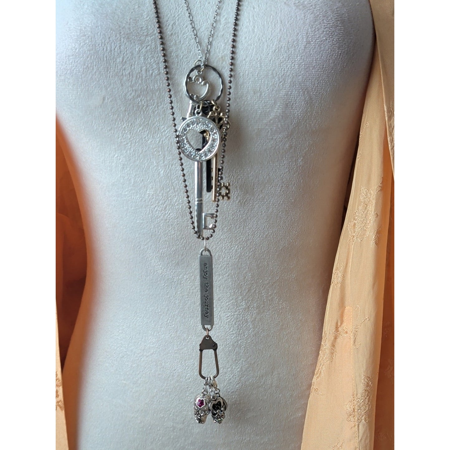 Steampunk Key Necklace Set Dark Academia Gothic Industrial Layering Necklaces