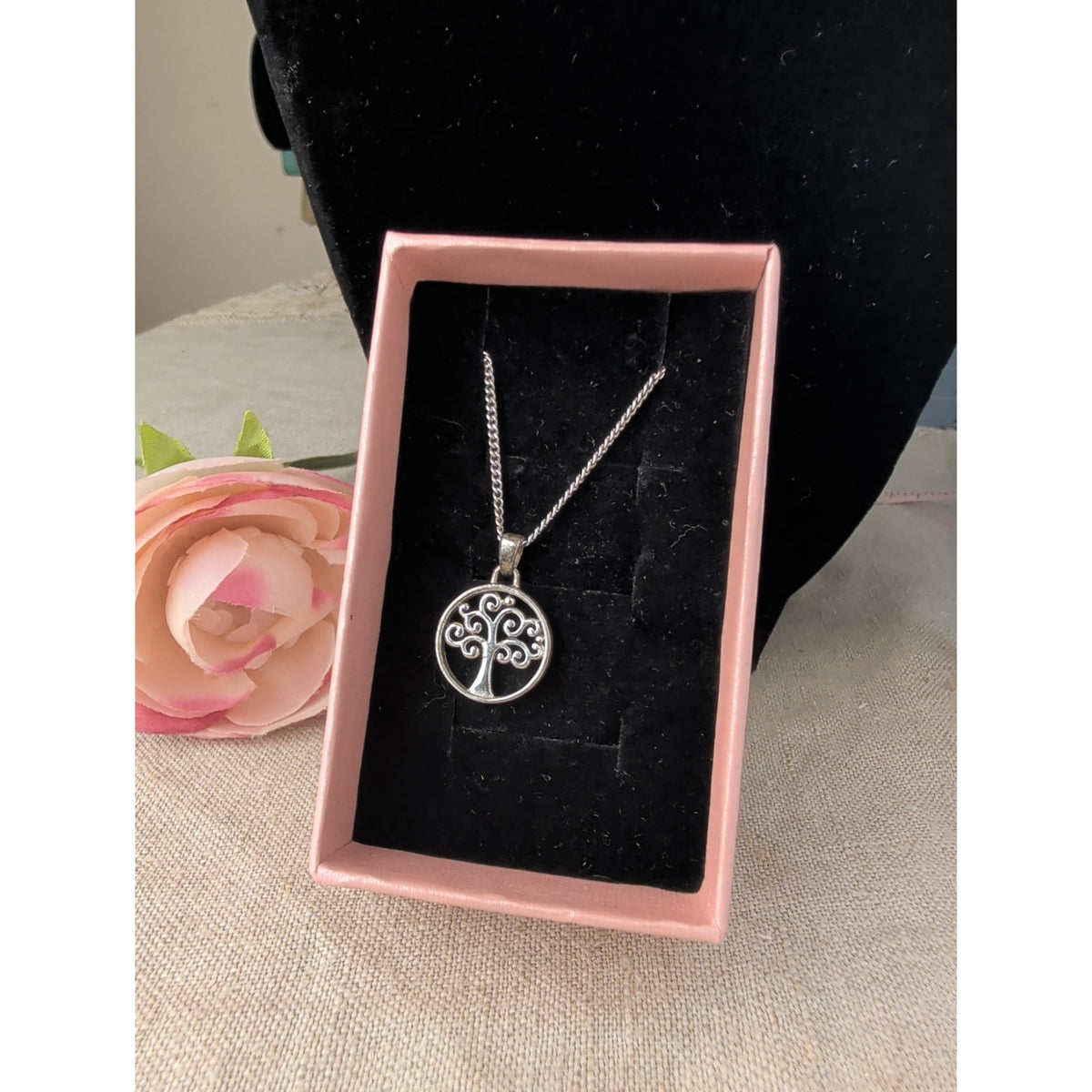 Vintage Marathon Co. Sterling Silver Chain with 925 IA Filigree Tree of Life Pendant, Estate Jewelry Necklace, Gift for Her