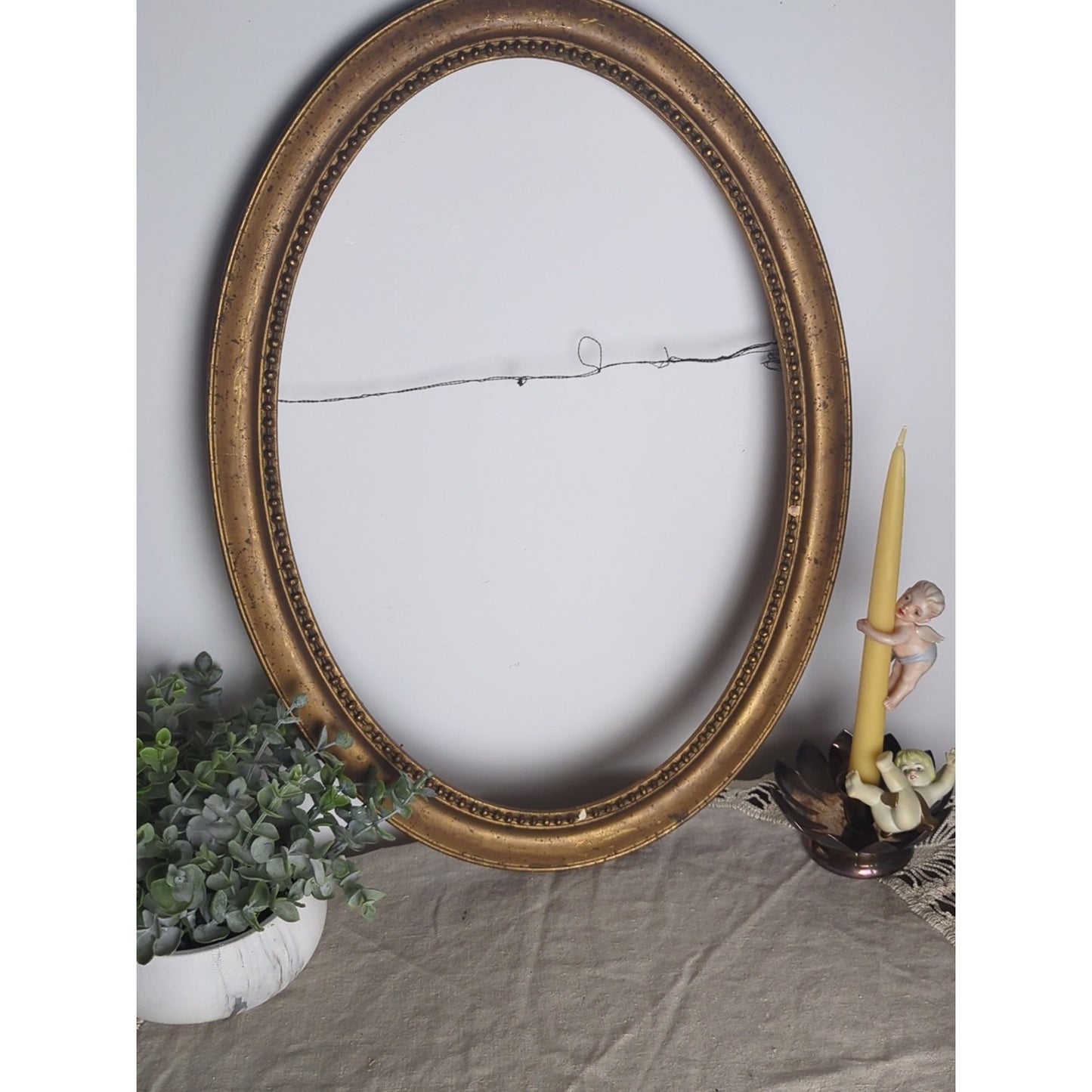 Antique Oval Gilded Frame 22"x16" Early 1900's Edwardian Style