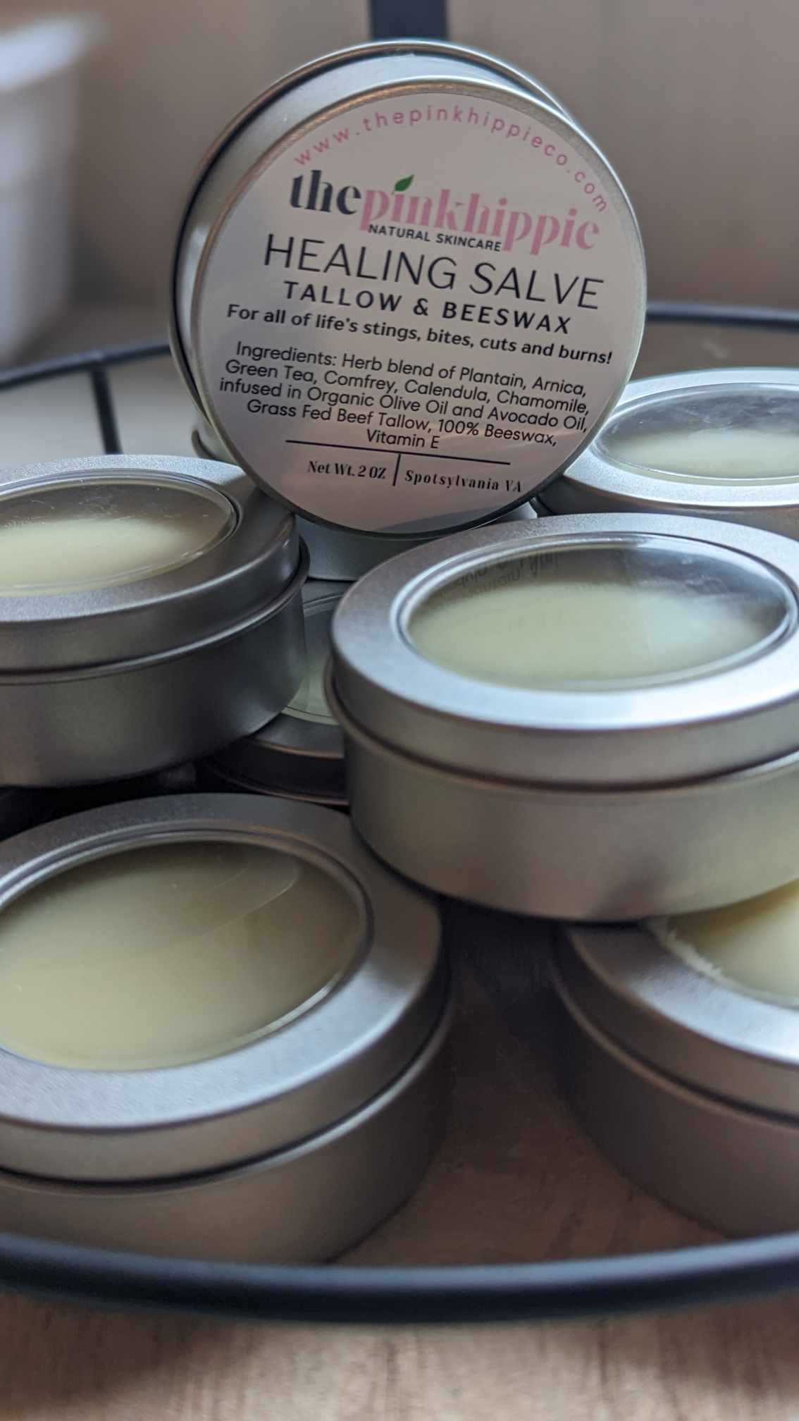 Healing Tallow Salve-2 oz Herb Infusion Unscented & Lavender/Citronella