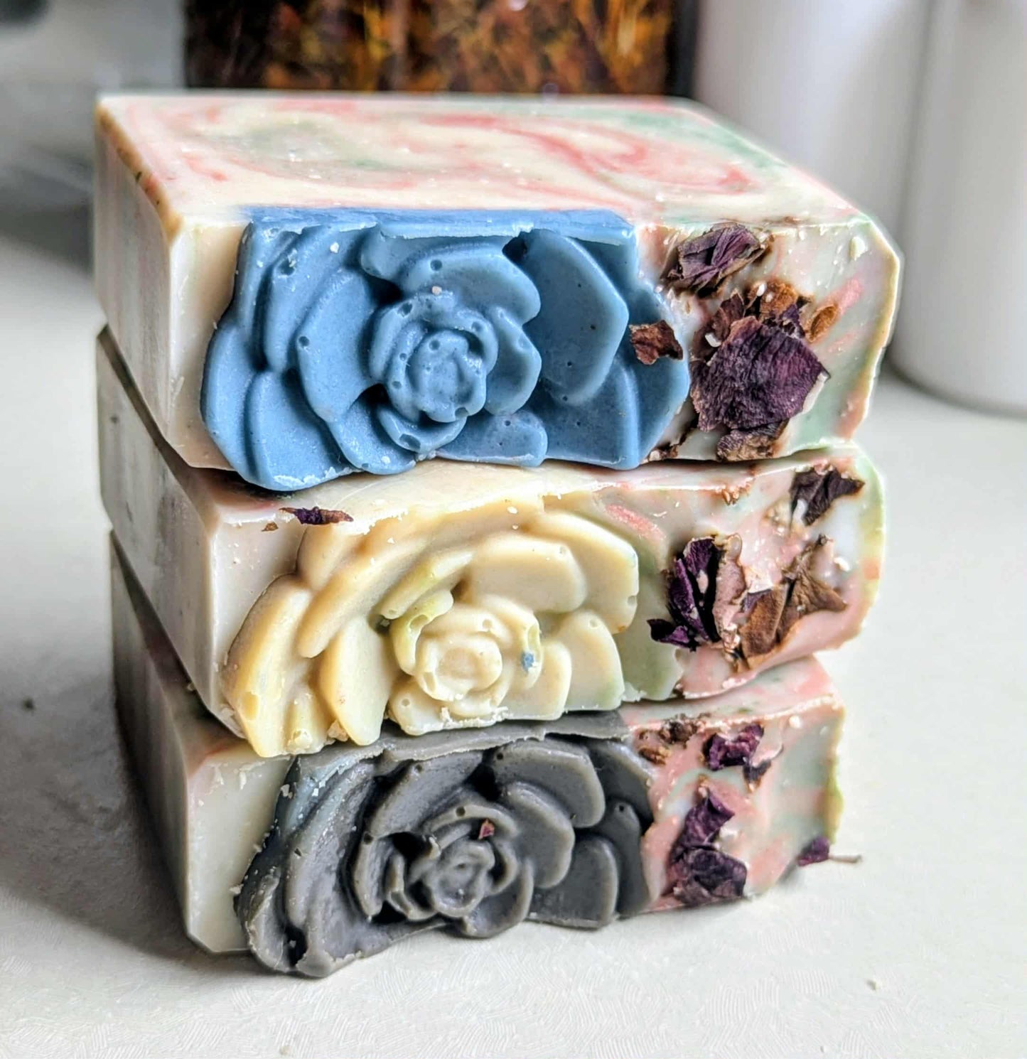 Joy! 4.5 oz Handcrafted Goat Milk & Tallow Soap with Geranium and Peppermint Essential Oil