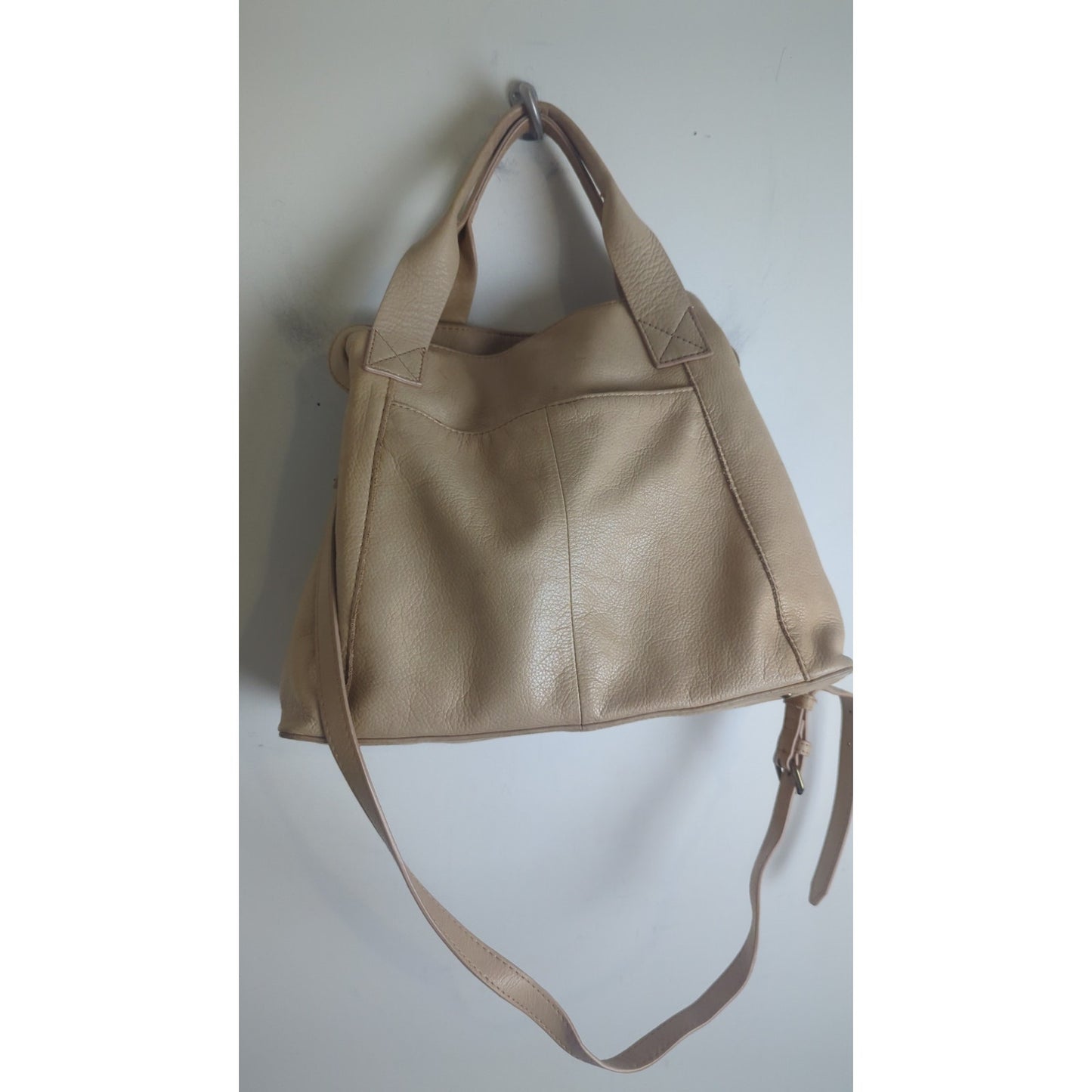 Minimalist American Leather Triple Entry Crossbody Bag Travel