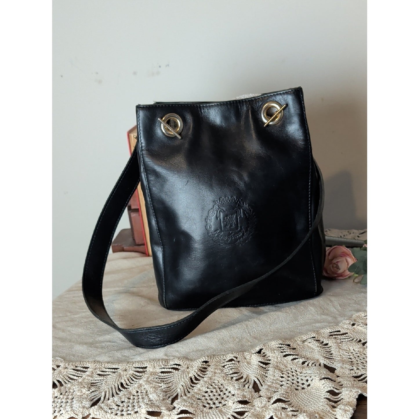 Vintage Antonio Parriego Leather Shoulder Bag Heritage Minimalist Equestrian