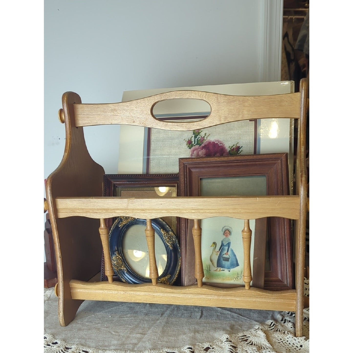 Newspaper Stand Magazines Holder Rack Vintage Repurpose
