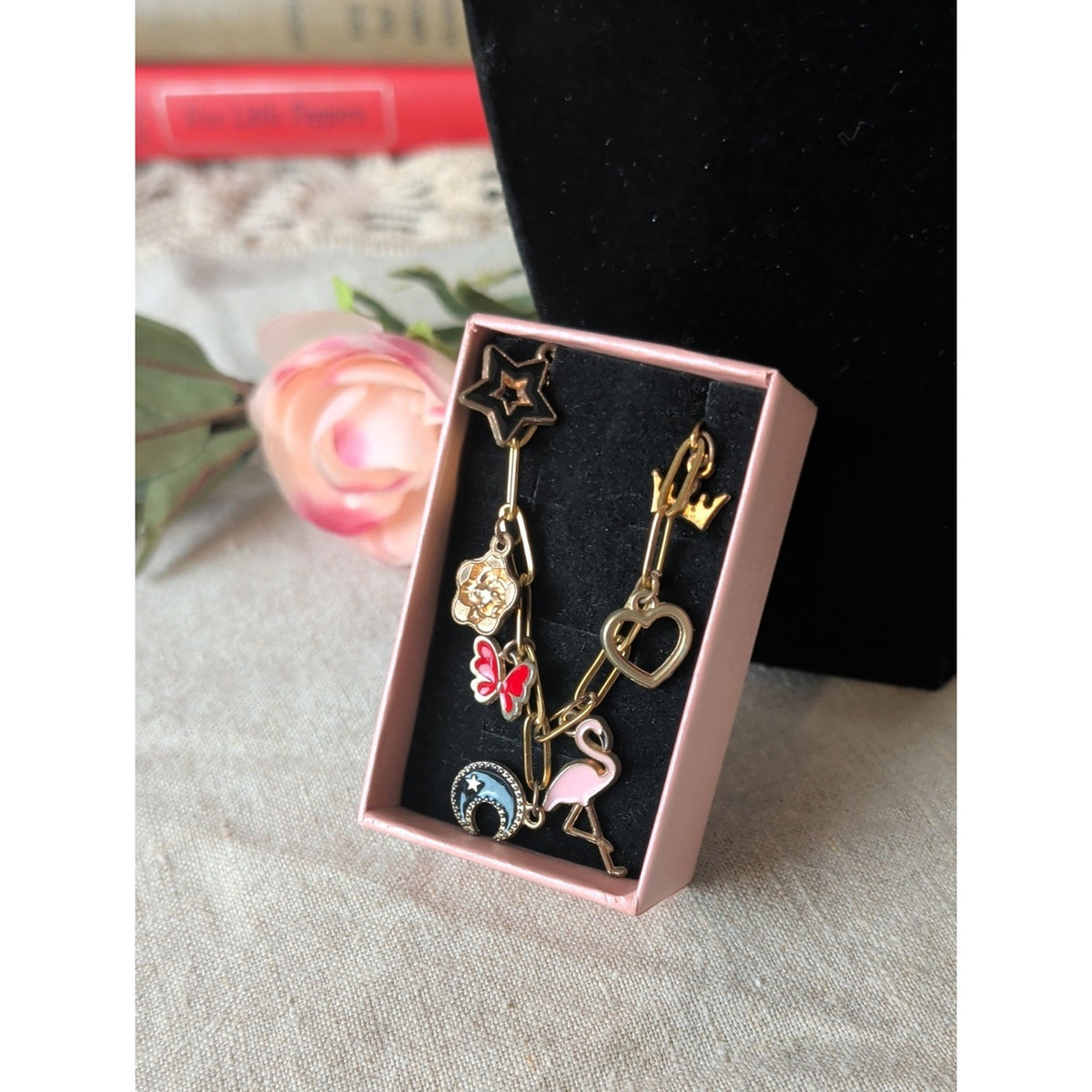 Stainless Steel Charm Necklace Y2K Enamel Charm Necklace Kawaii Jewelry