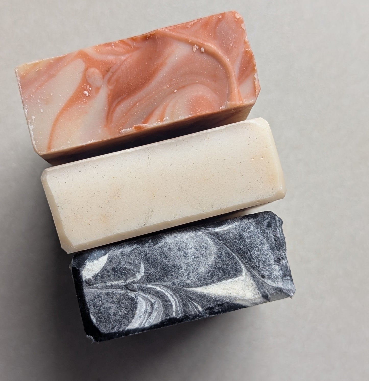 Handcrafted Tallow Soap Set 3- 4.5 oz Body Bars/Soap Bars Coconut Milk Musk, Pure, Bliss Essential Oils Unscented