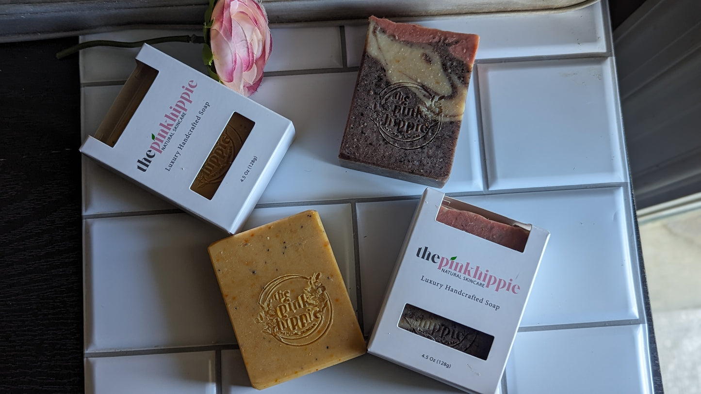 Lemon Poppy Seed-4.5 oz Bar of Goat Milk Soap- Lemon Essential oil Natural Lemon Fragrance