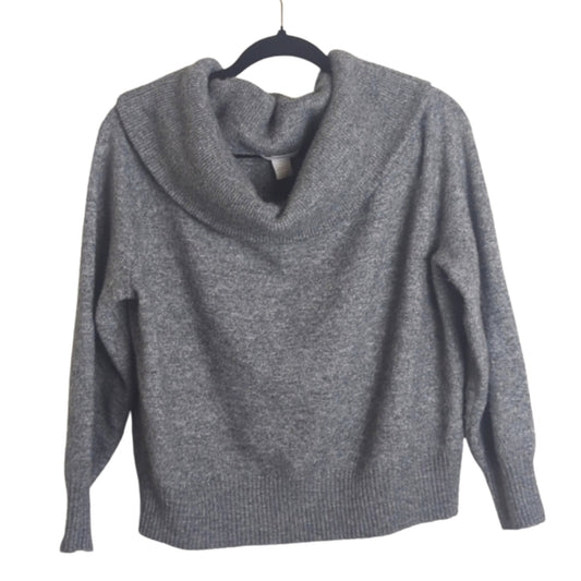Minimalist Boxy Cowl Neck Sweater Wool Blend Women's Oversized Small