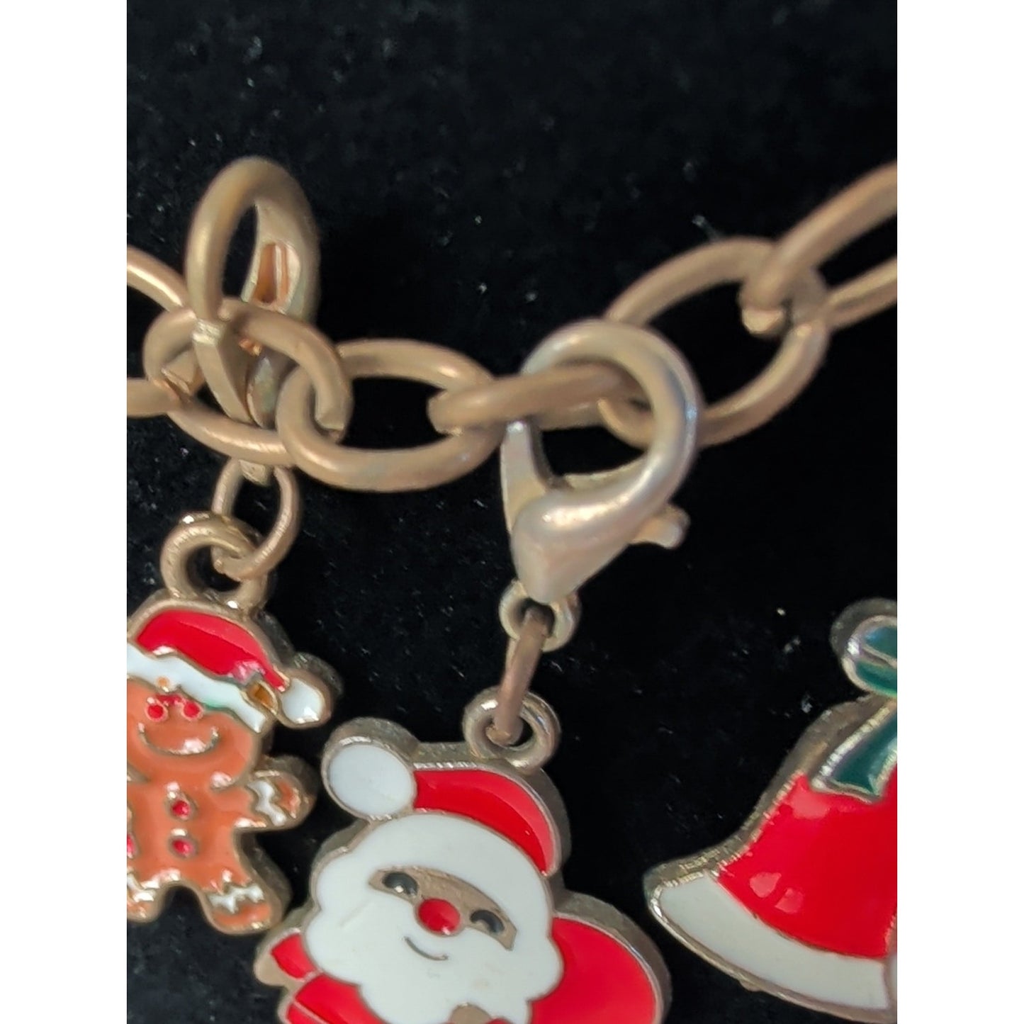 Vintage Christmas Charm Necklace Eclectic Holiday Charm Necklace Whimsical
