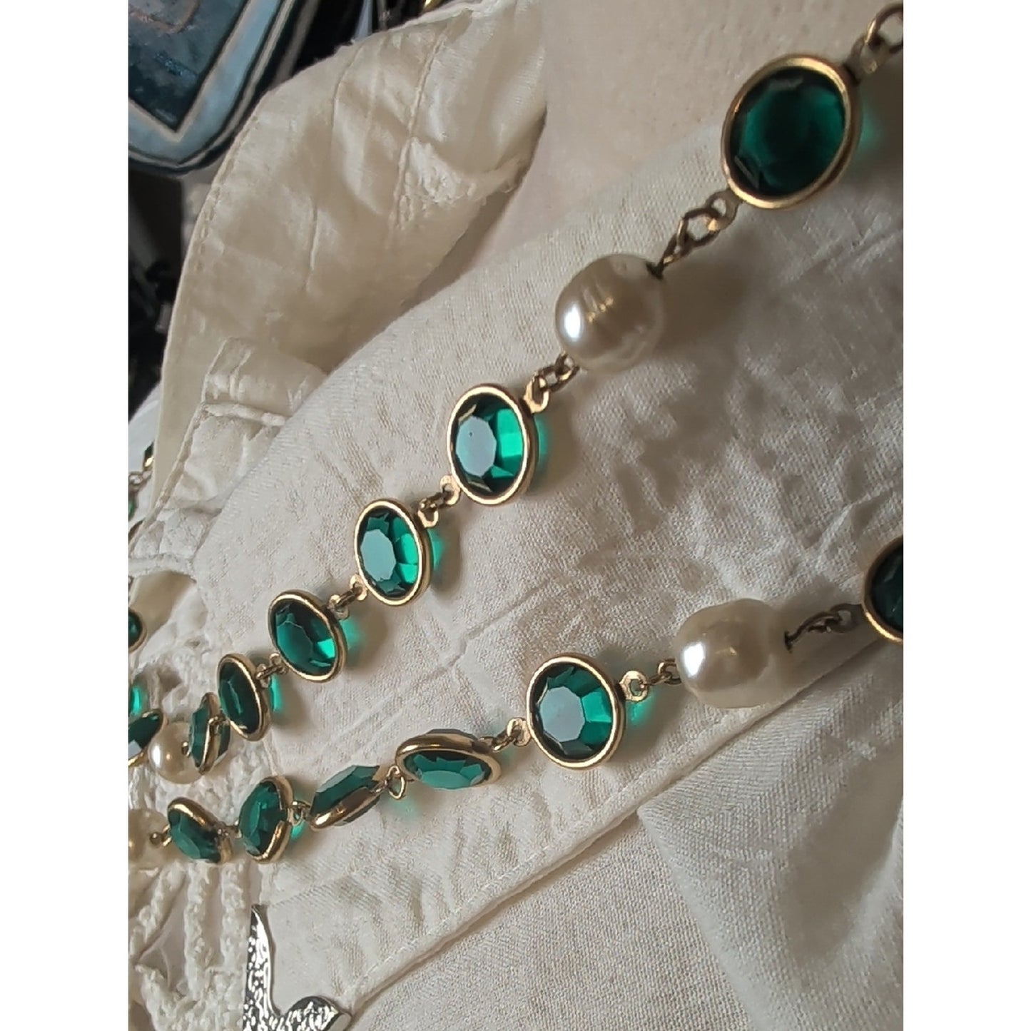 Stunning!!! Chanel Gold-Plated Vintage 1981 Gripoix & Faux Pearl Necklace