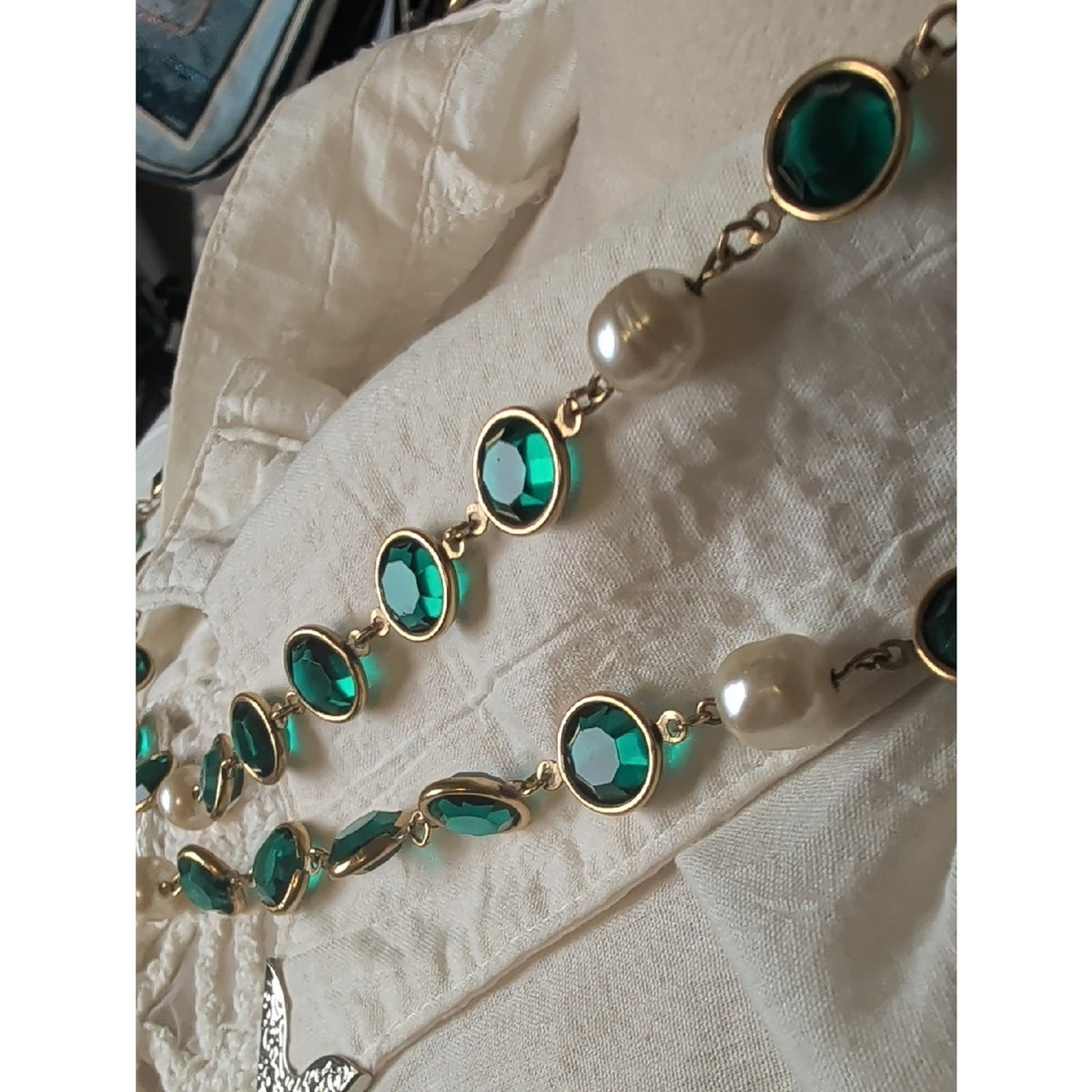 Stunning!!! Chanel Gold-Plated Vintage 1981 Gripoix & Faux Pearl Necklace