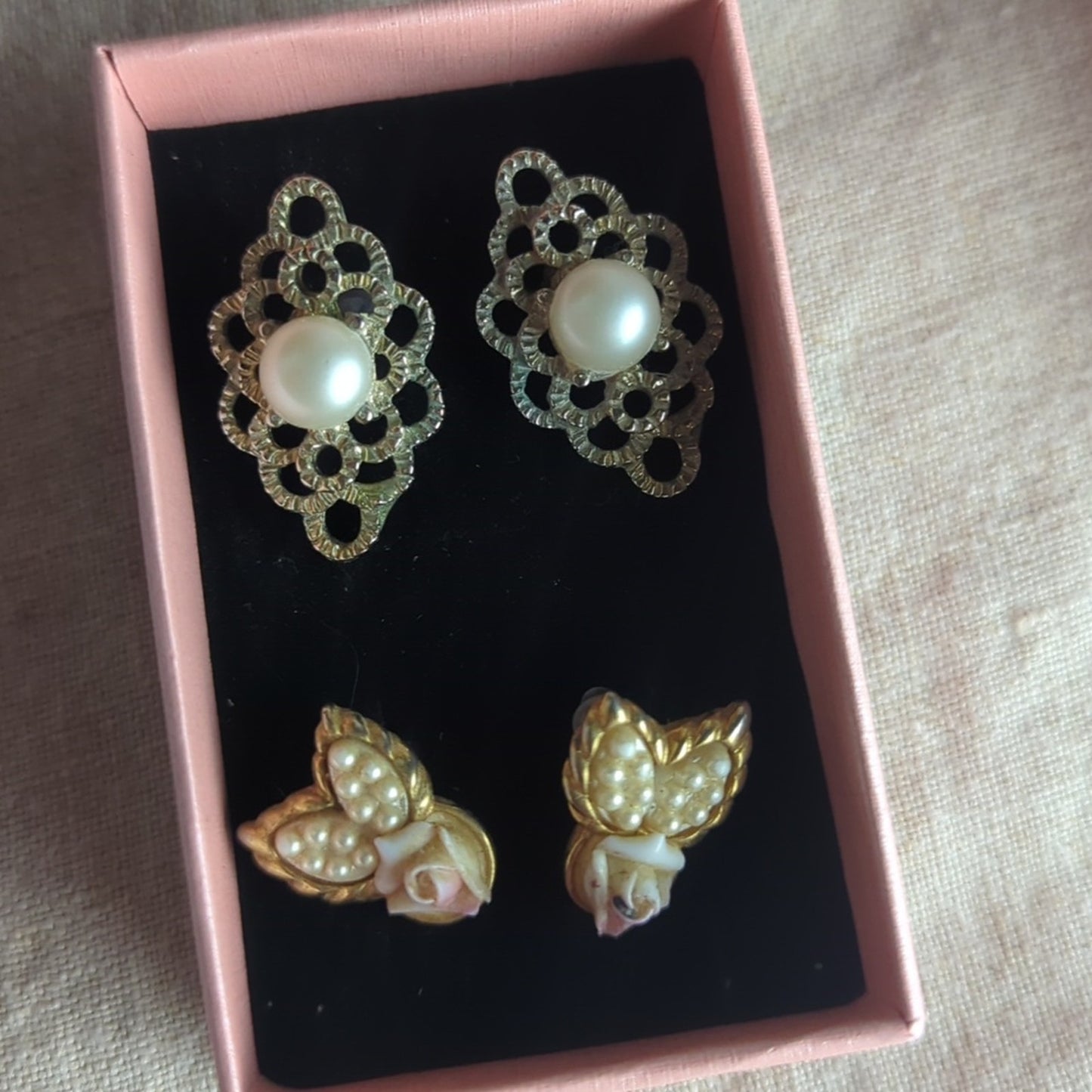 Vintage Y2K Faux Pearl Set | Romantic Statement Earrings & Necklace