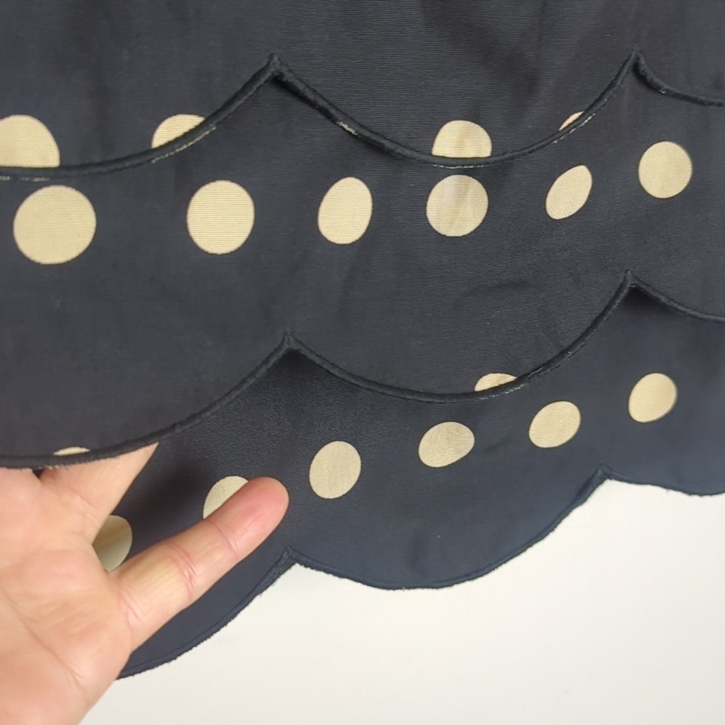 Festival Scalloped Polkadot Mini Skirt Cotton & Silk Women's Size 4