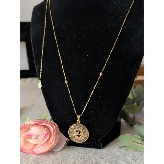 Alex and Ani Number 2 Necklace Gold Tone Adjustable Numerology Pendant 2017