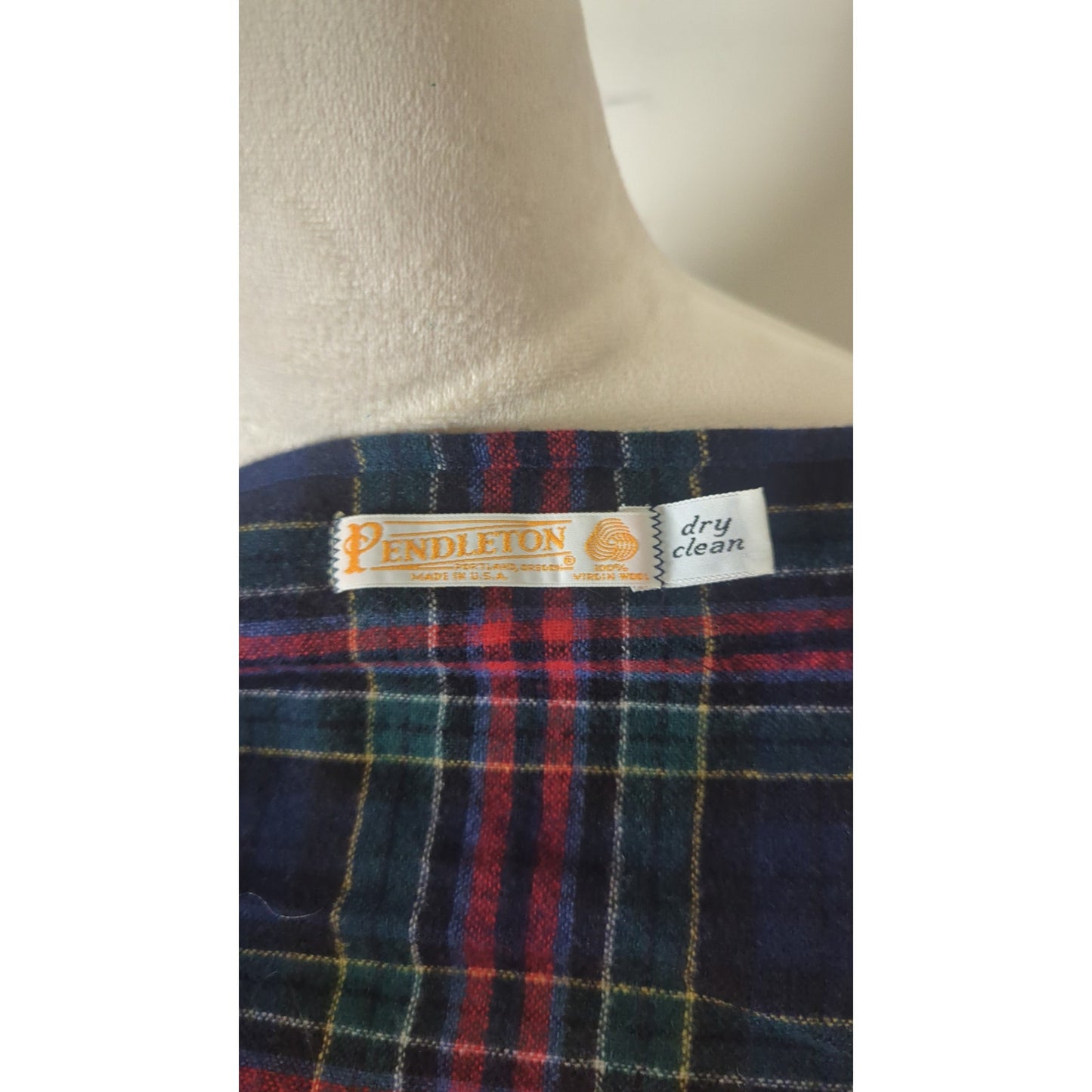 VTG 1970's Pendleton Allison Tartan Virgin Wool Skirt & Scarf Small