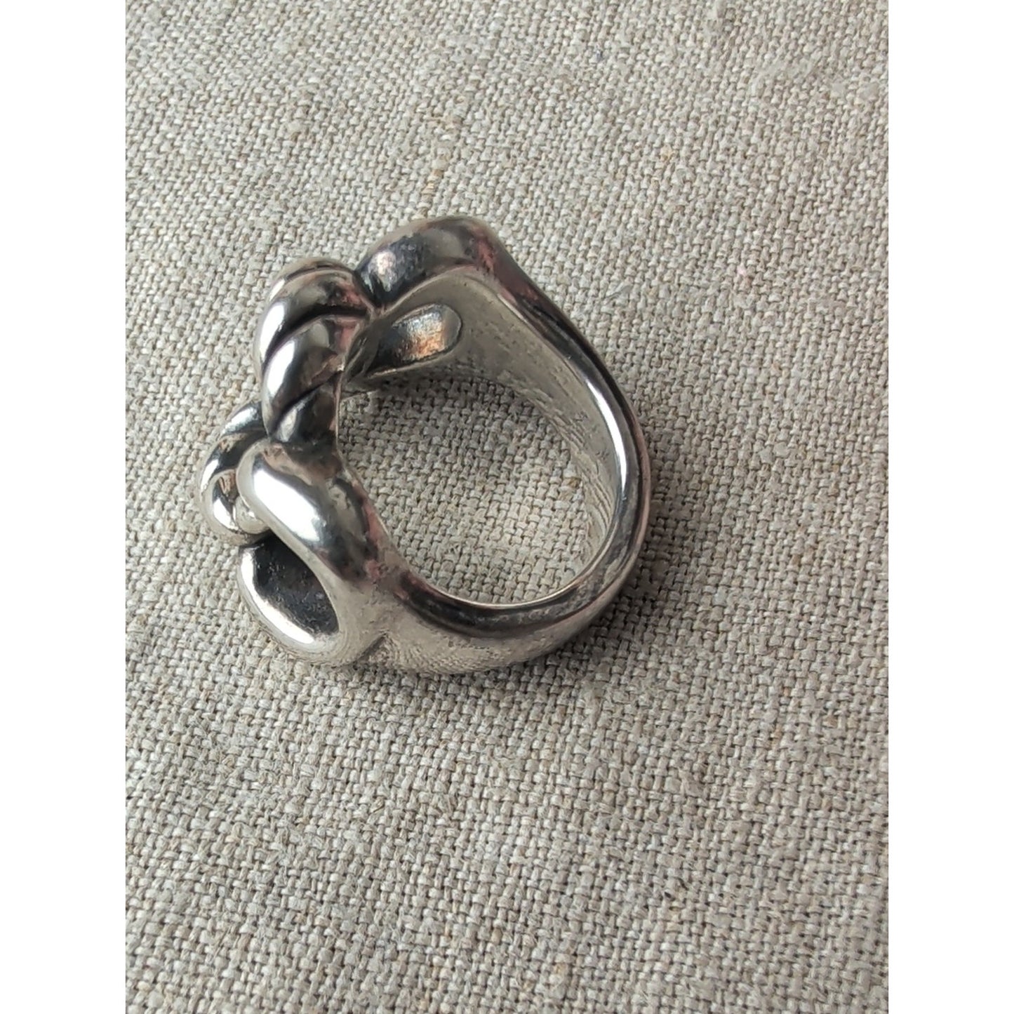 Chunky 925 Sterling Silver Knot Ring  Heavy Statement Ring Modern Minimalist