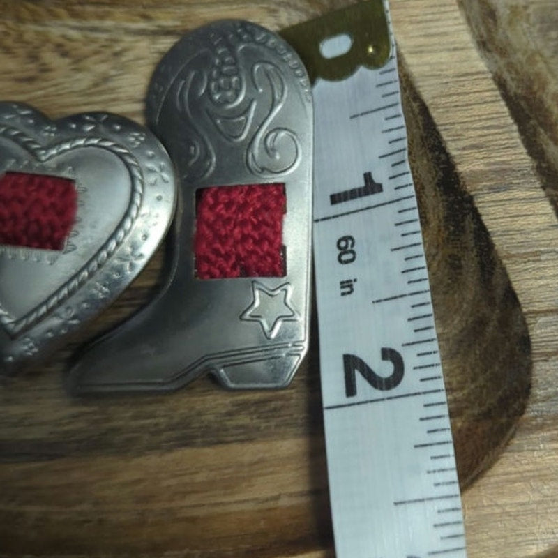 Vintage Western Button Covers Southwestern Wolf Heart Cowboy Boot