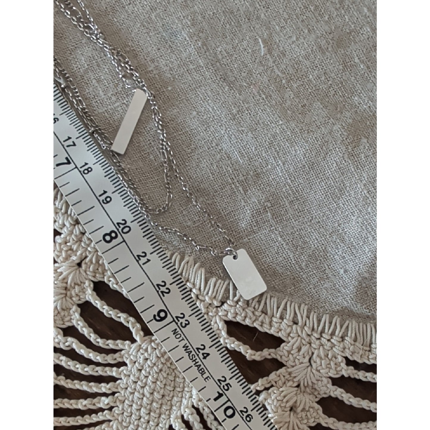 Forever Silver Triple Layered Bar Necklace Minimalist Silver Chain Stack Dainty