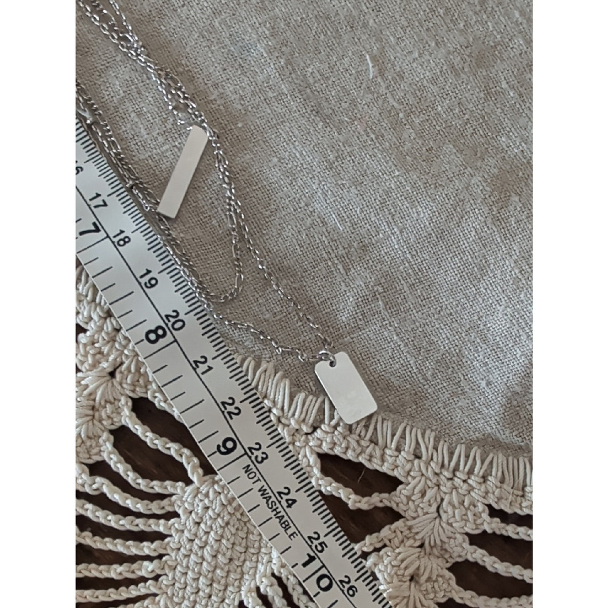 Forever Silver Triple Layered Bar Necklace Minimalist Silver Chain Stack Dainty