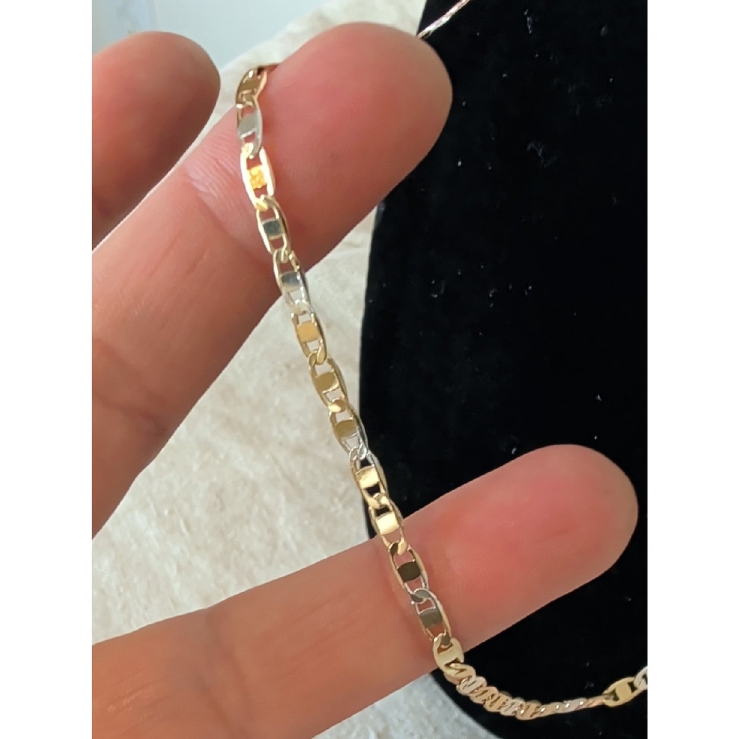 FJ Fallon Gold Tone Women's Figaro Link Necklace Everyday Wear