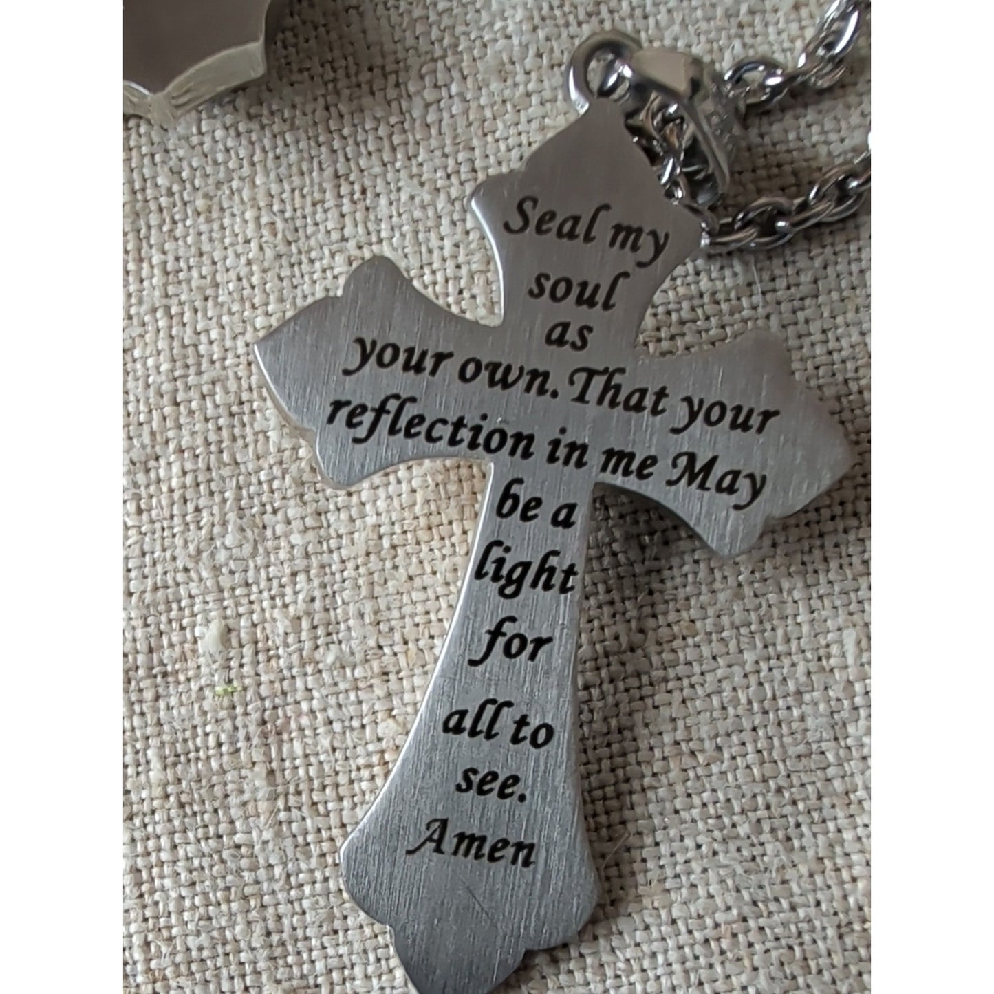 His & Hers Stainless Steel Cross Necklace Set Inspirational Couple Gift