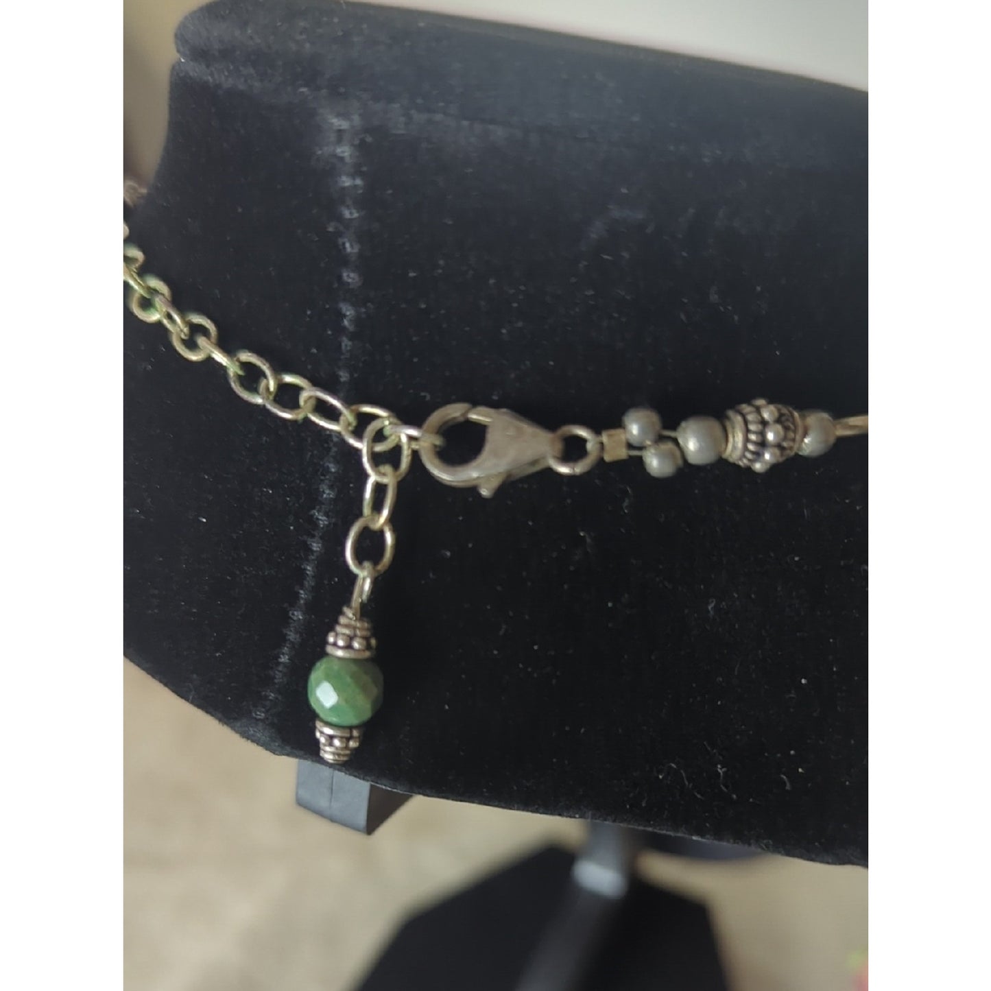 Sterling Silver Ruby Zoisite Statement Necklace, Artisan Gemstone Pendant