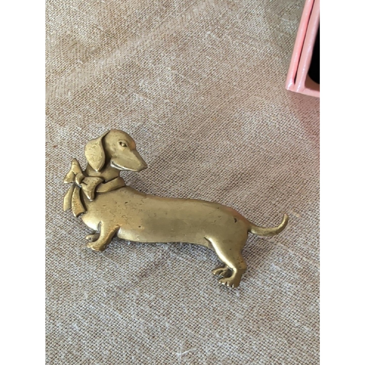 Vintage JJ Dachshund Brooch  Whimsical Wiener Dog Pin Bag Charm