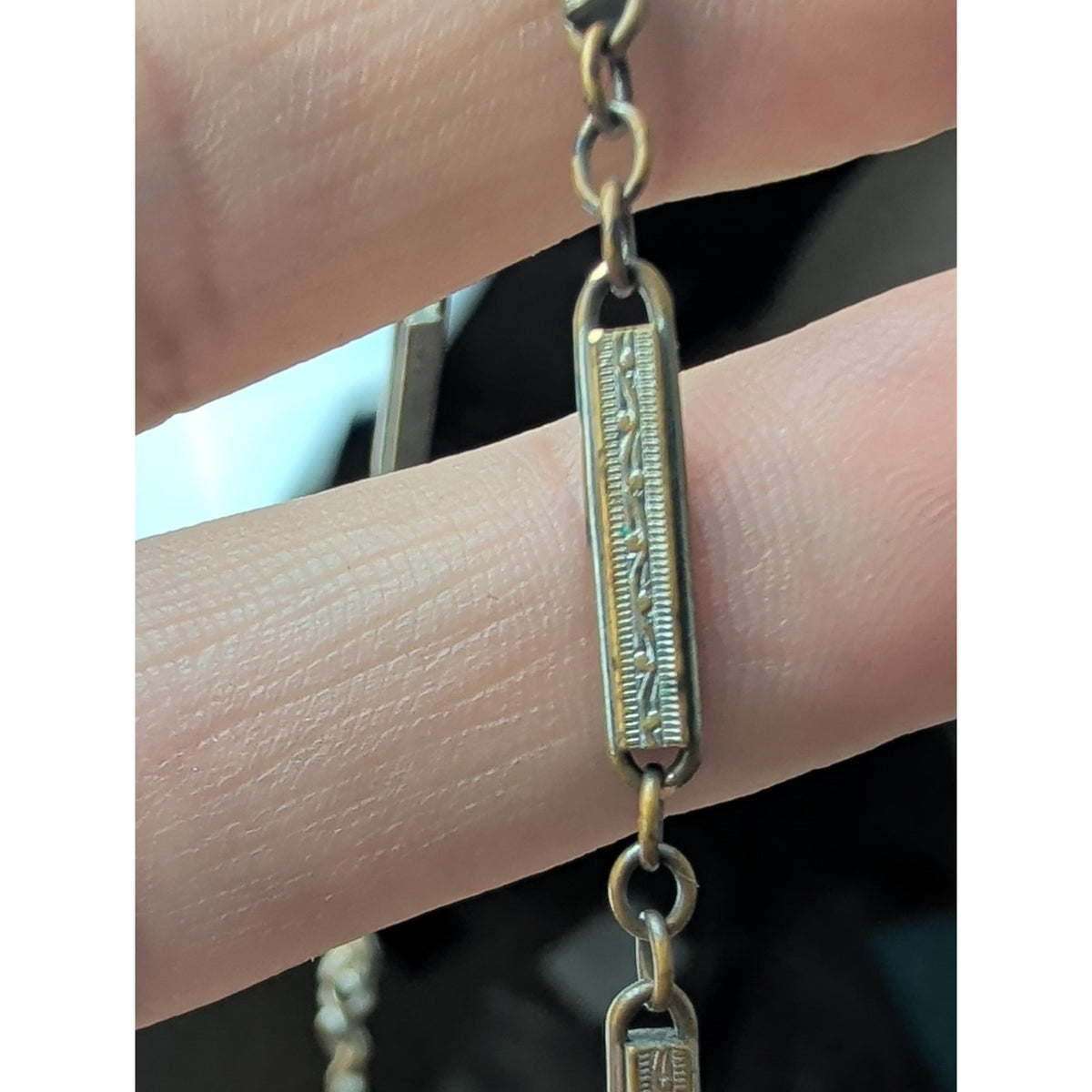 1920's/30's Art Deco Gold Filled Engine Turned Watch Chain Pocket Watch Chain