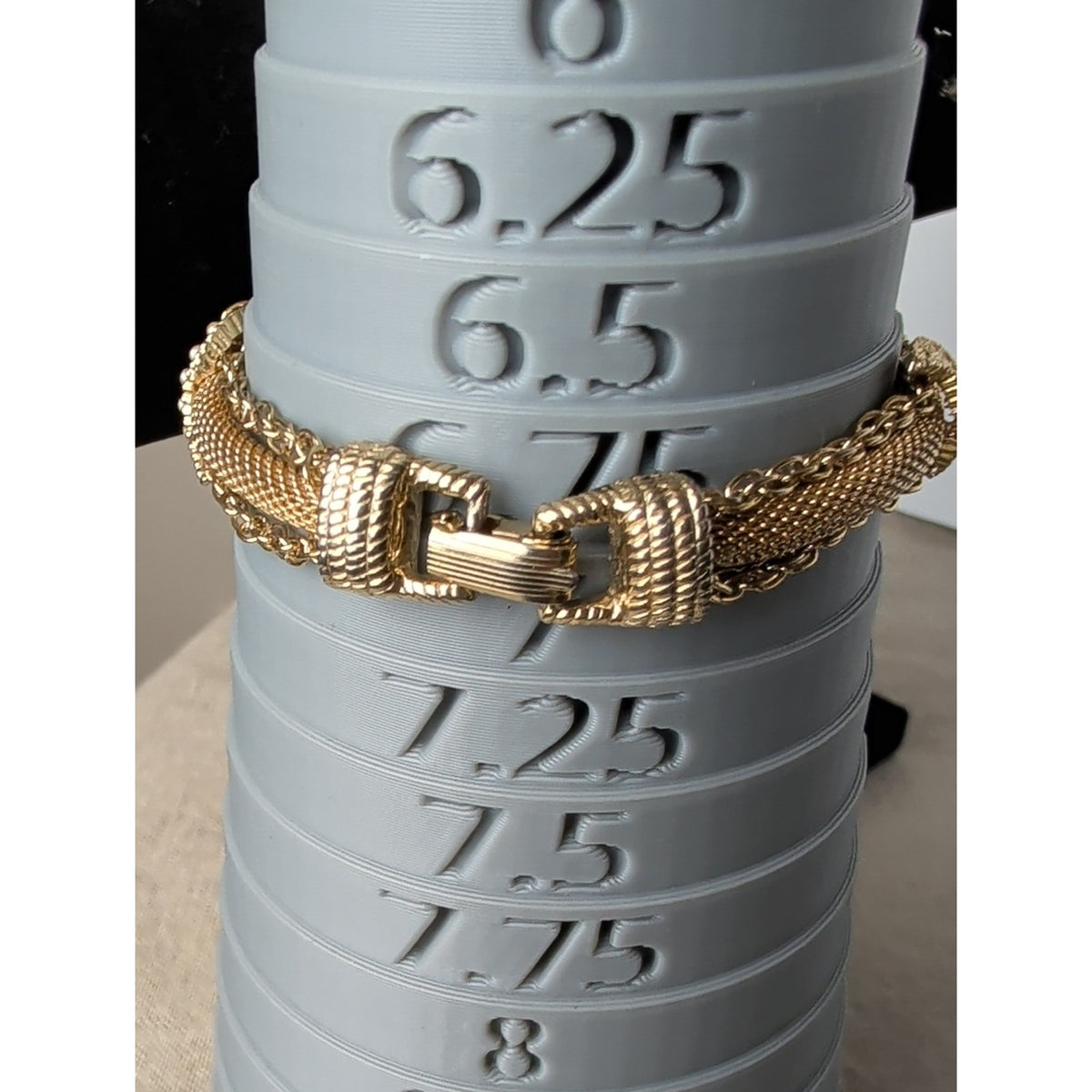 Vintage 1960s Goldette Gold Tone Mesh Bracelet Wide Woven Victorian Revival