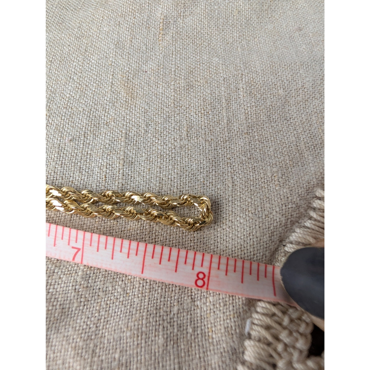 Vintage 14K Yellow Gold Solid Rope Chain Necklace 14 Grams 585 3.5mm