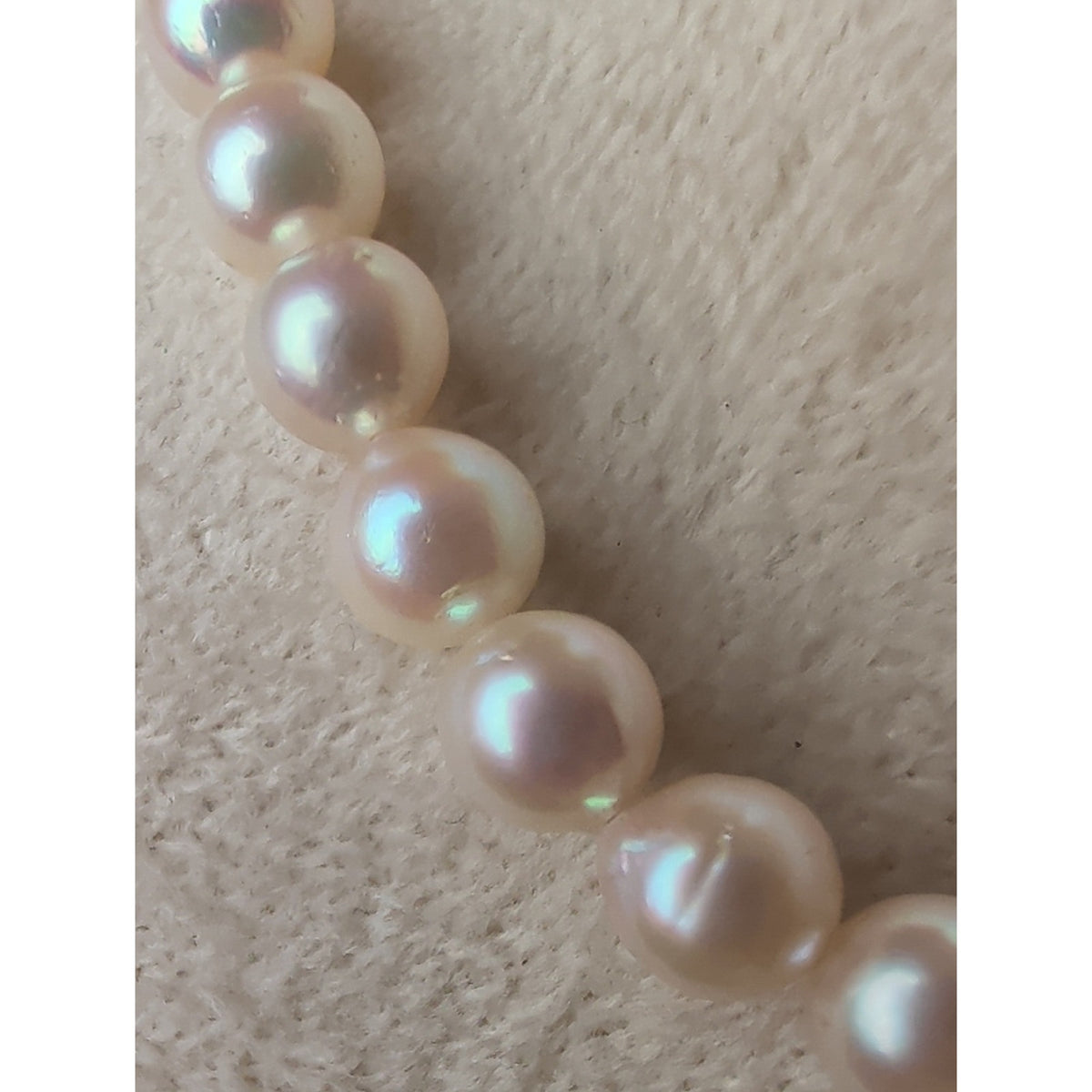 Vintage Genuine Cultured Pearl Necklace Sterling Silver Box Clasp 26"