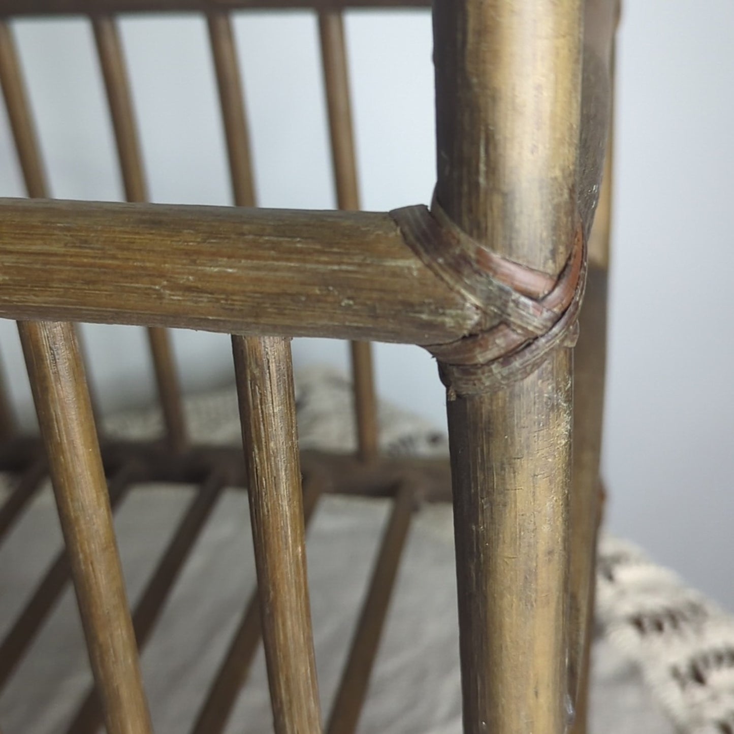 Vintage Bamboo Magazine Rack Towel Storage Rattan Book Holder Mid-century