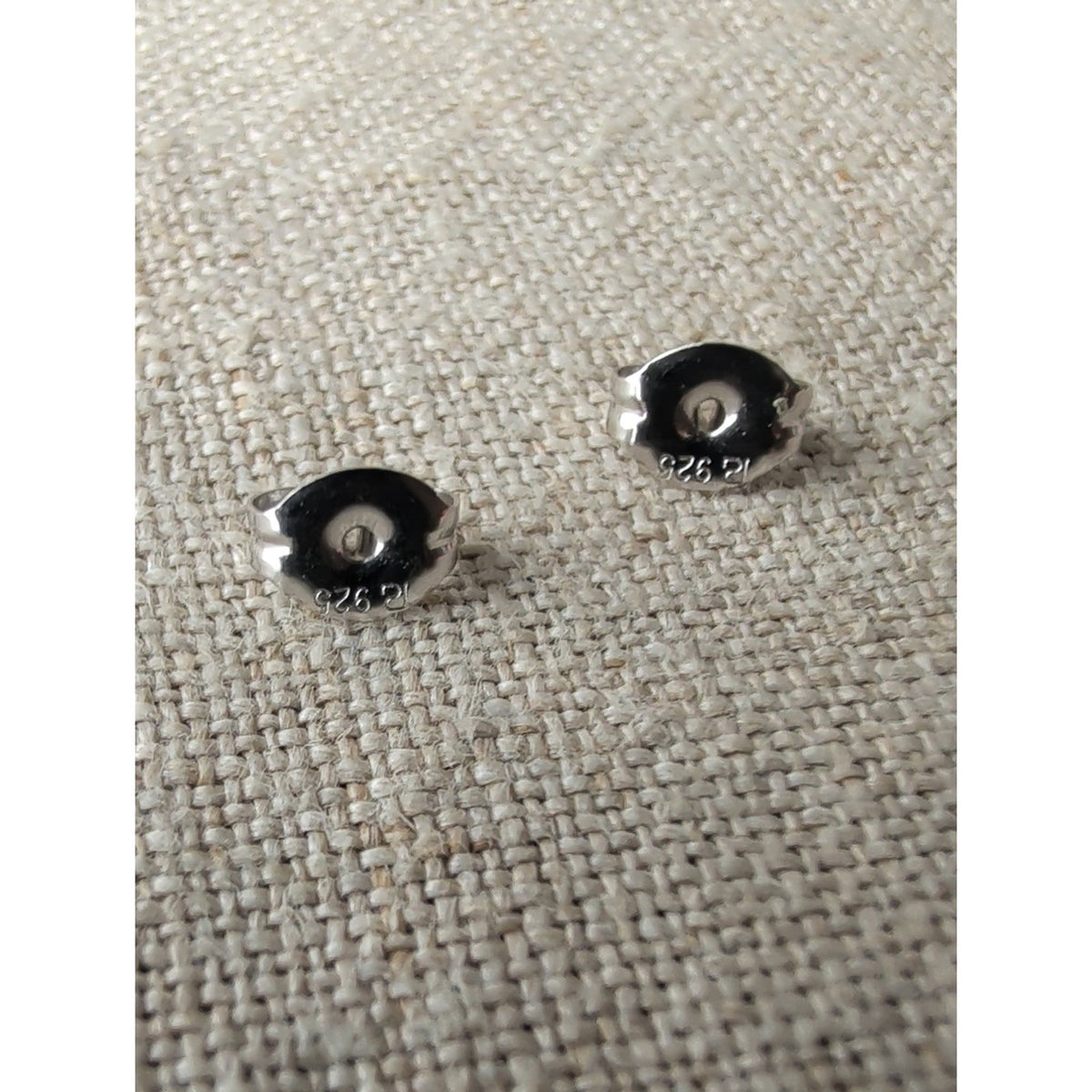 Sterling Silver 925 Clear Gemstone J Hoop Earrings Sparkling Pavé