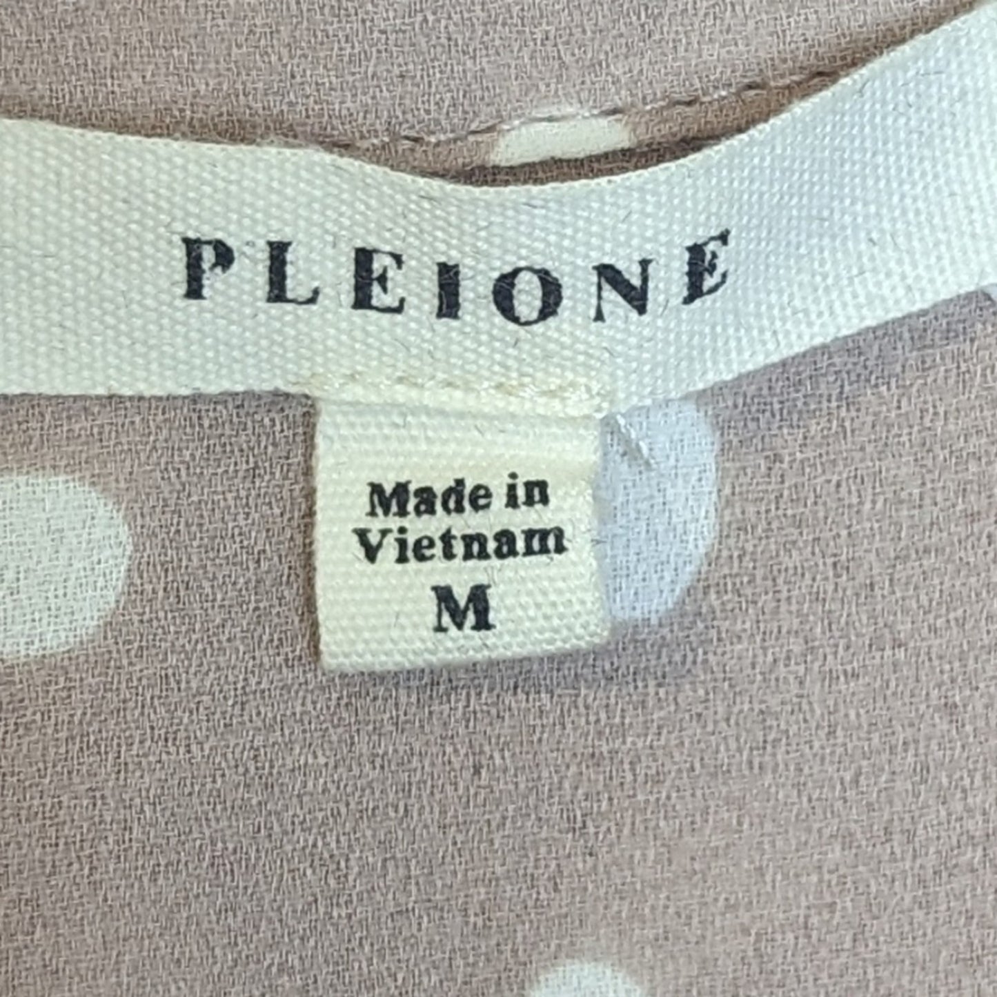 Pale Pink & White Feminine Polkadot Blouse Women's size Medium