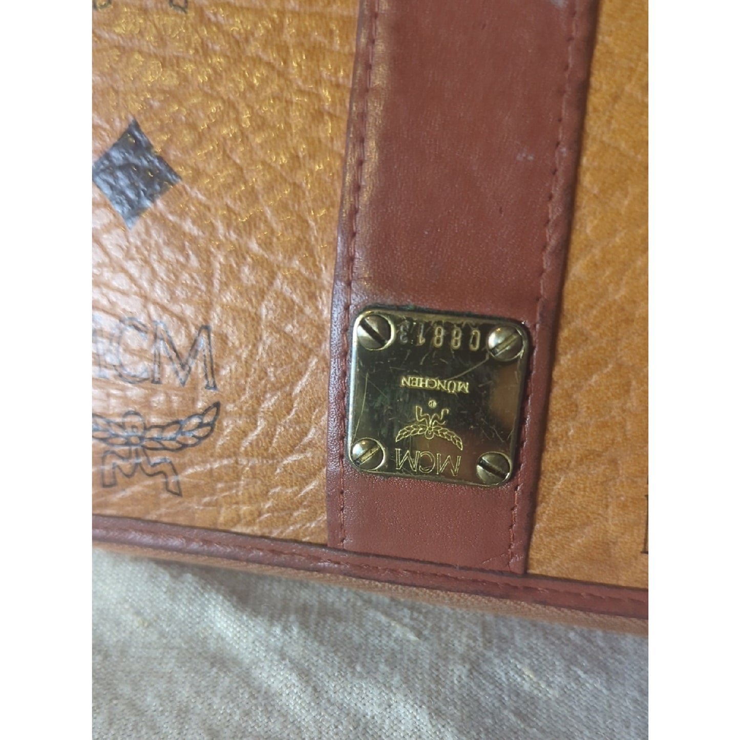Vintage MCM Visetos Wallet Cognac Monogram Made in Germany 80s