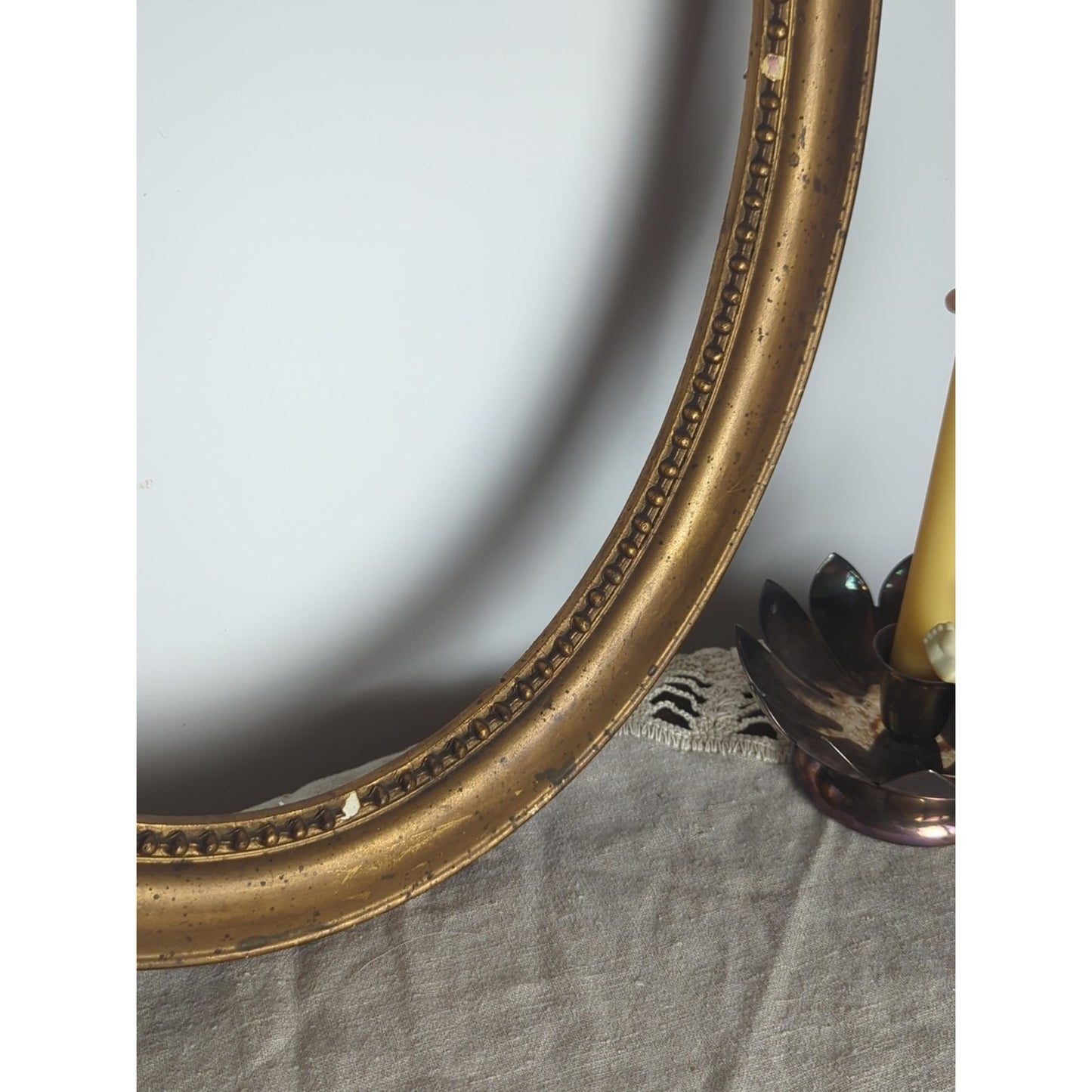 Antique Oval Gilded Frame 22"x16" Early 1900's Edwardian Style