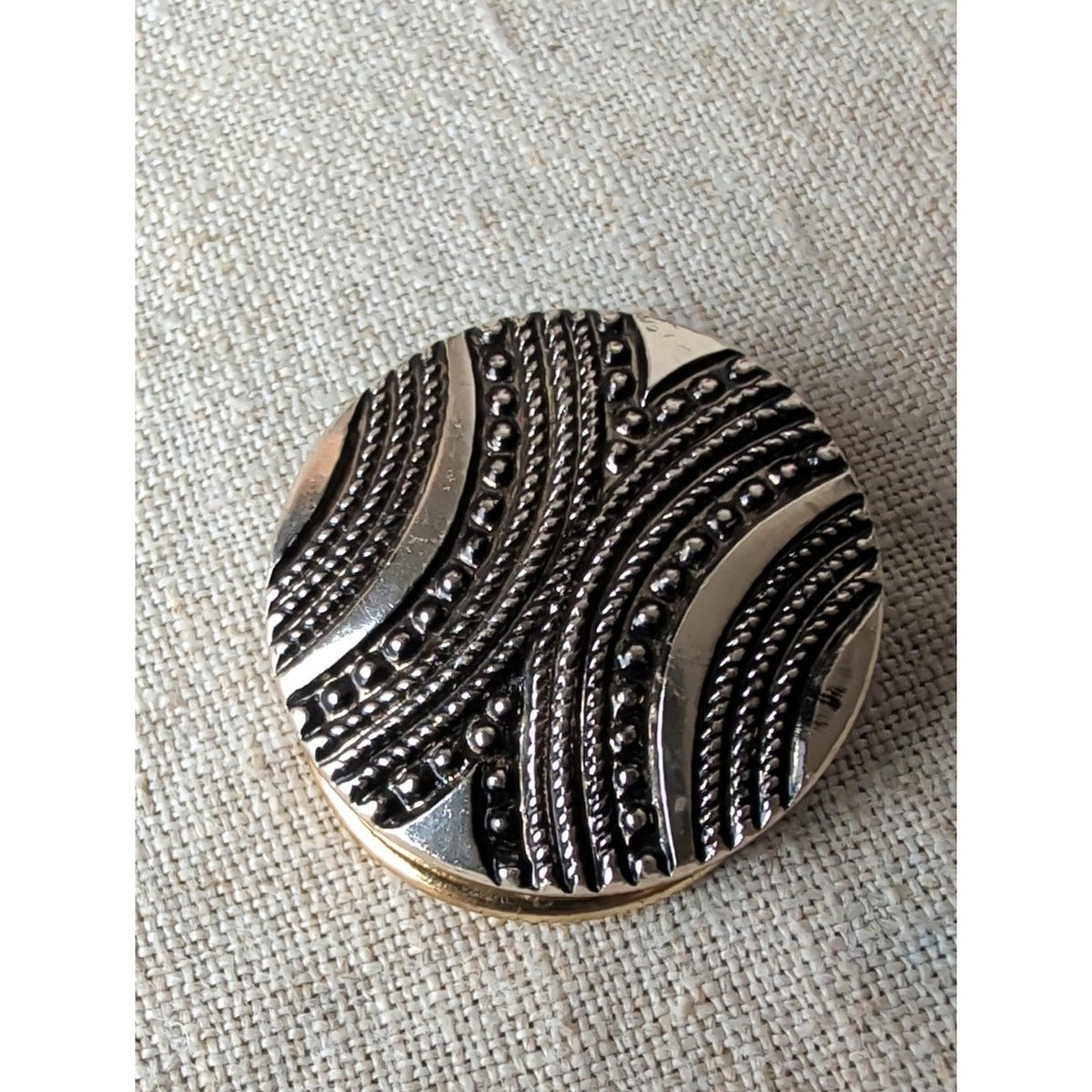 Vintage West Germany Scarf Clip Silver Tone Modernist Textured Statement Jewelry