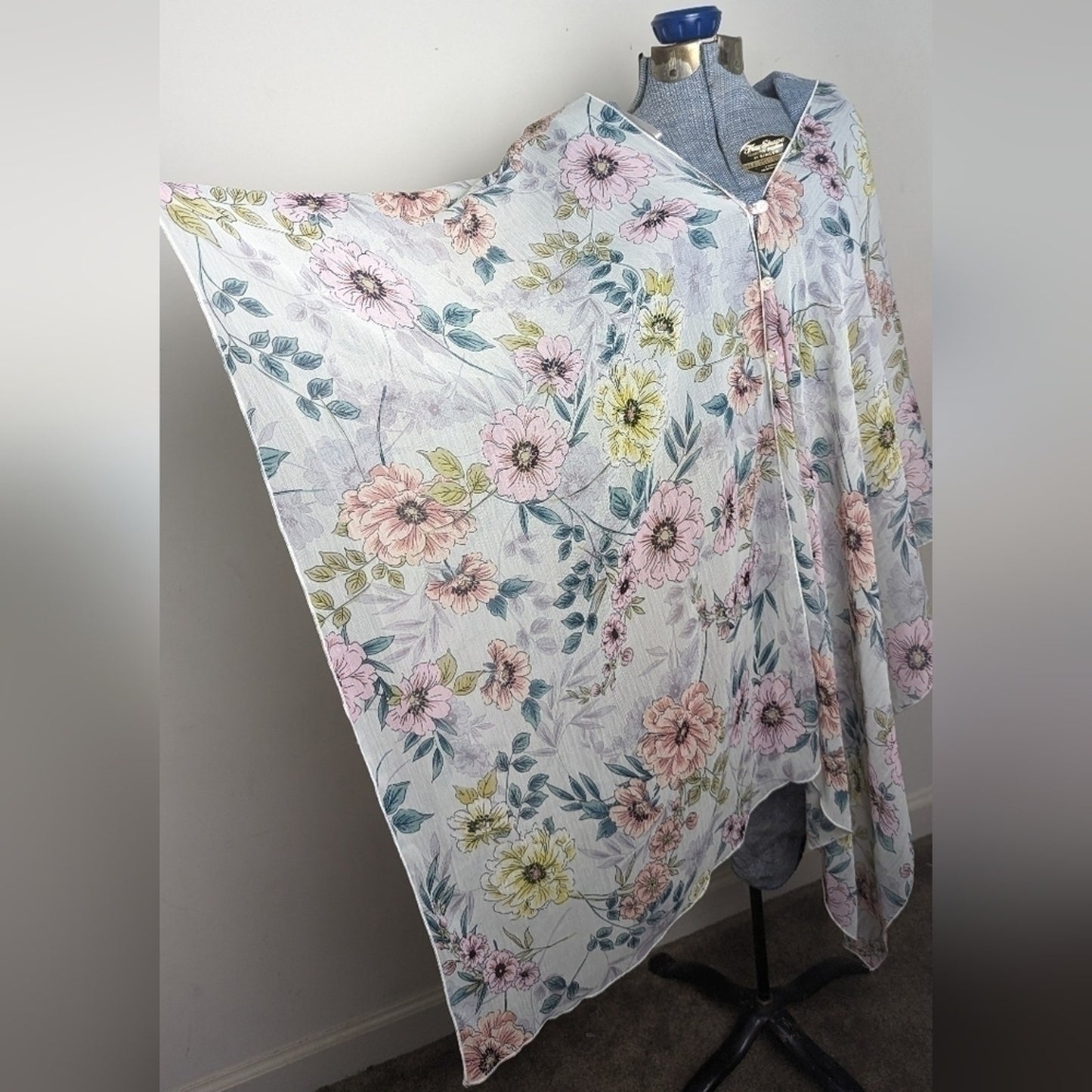 Fairycore Floral Lightweight Sheer Kimono Cardigan Women's S/M