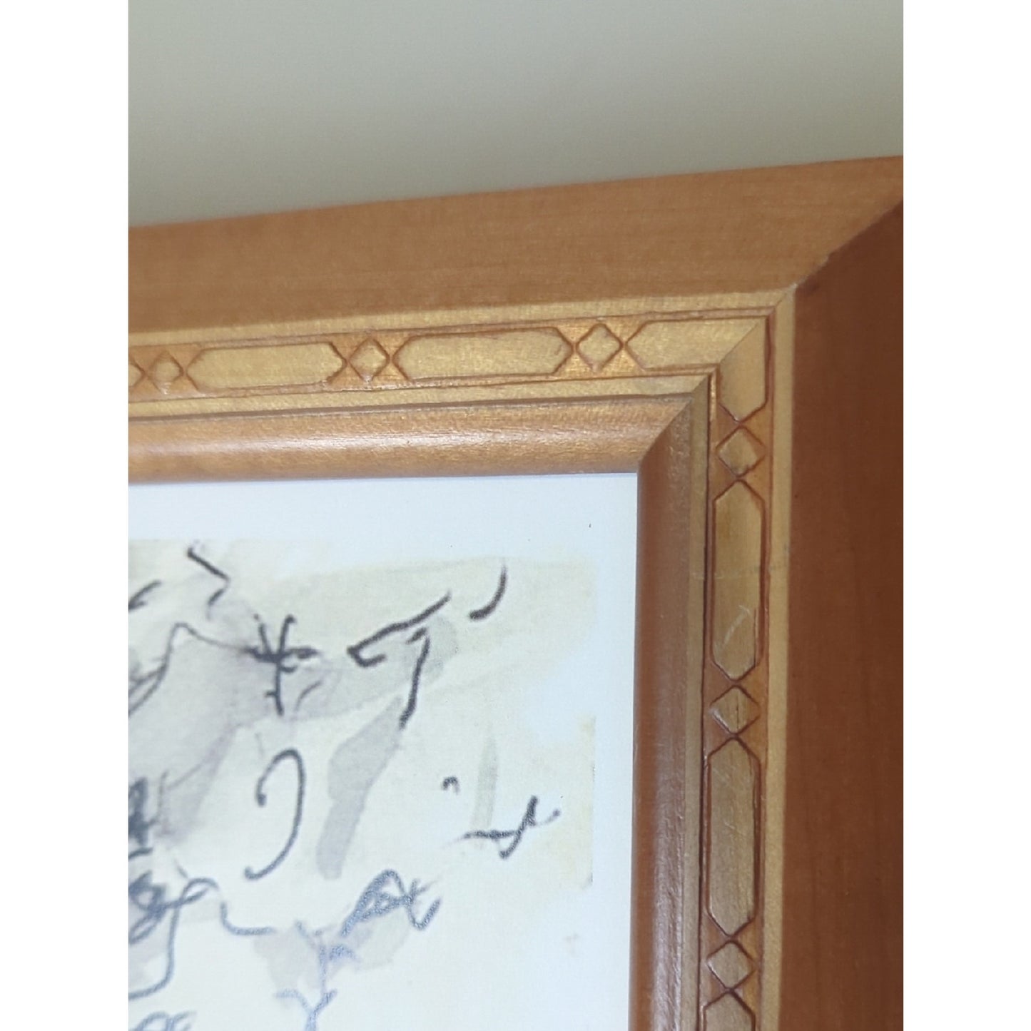 Framed Equestrian Horse Art Print, Neutral Rustic Study Vintage Style Wood Frame