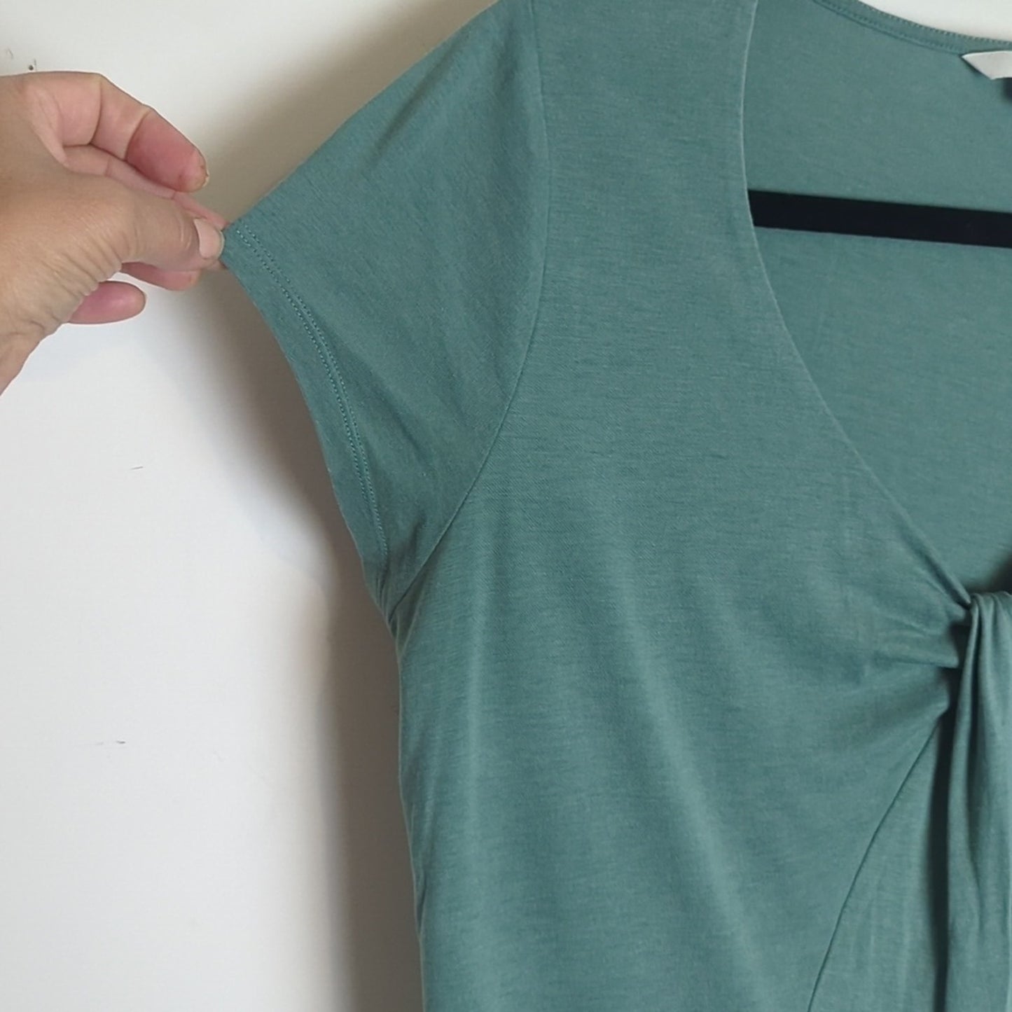 Boden Basic V-Neck Gathered Top Lyocell & Cotton Women's 10