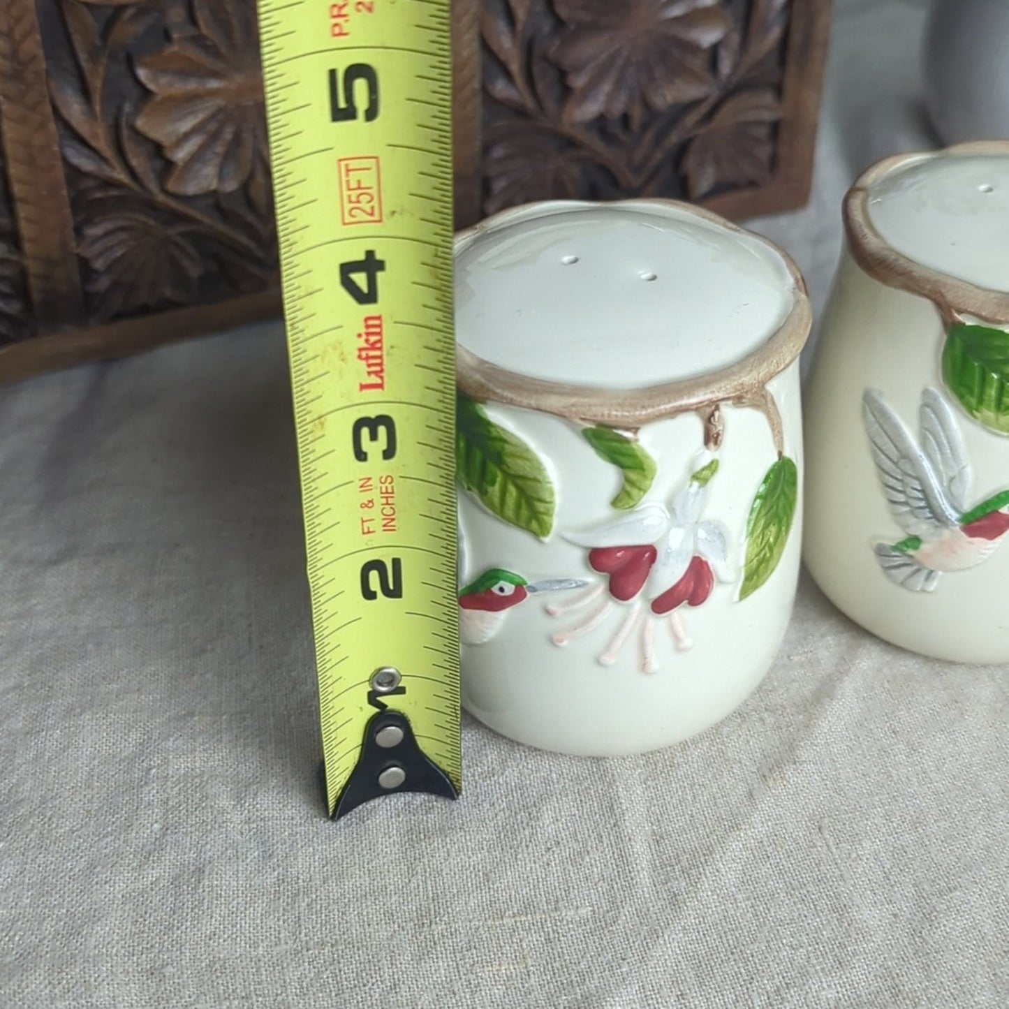 Vintage Otagiri Hummingbird Salt and Pepper Shakers Hand Crafted Ceramic Set