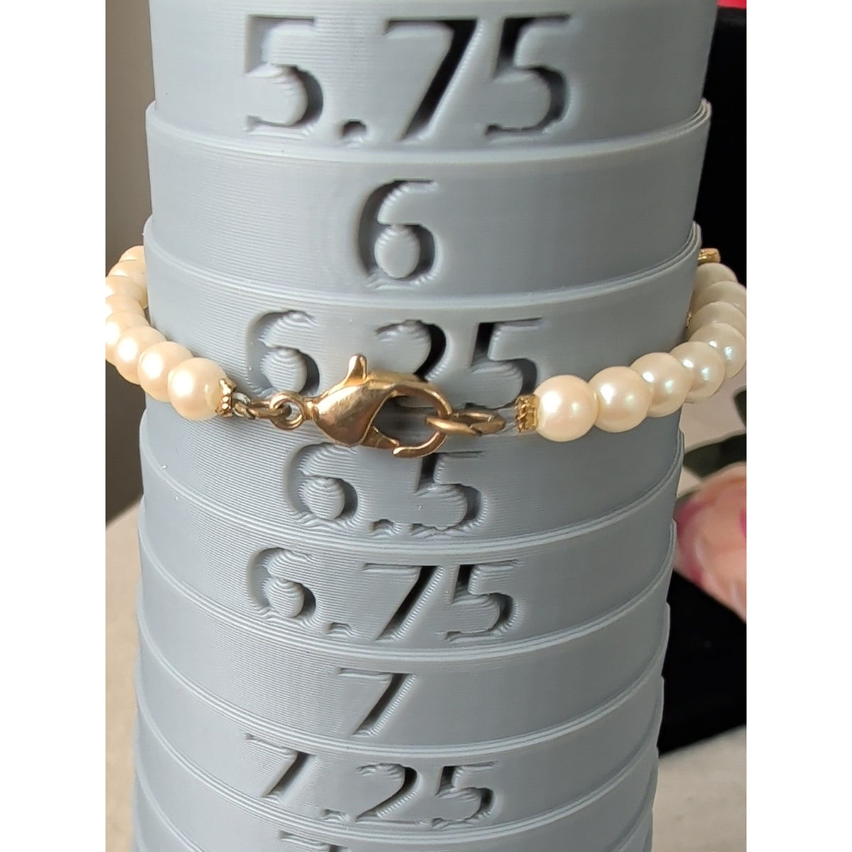Vintage Figural Fish Faux Pearl Bracelet Sapphire Blue Rhinestone Gold Tone