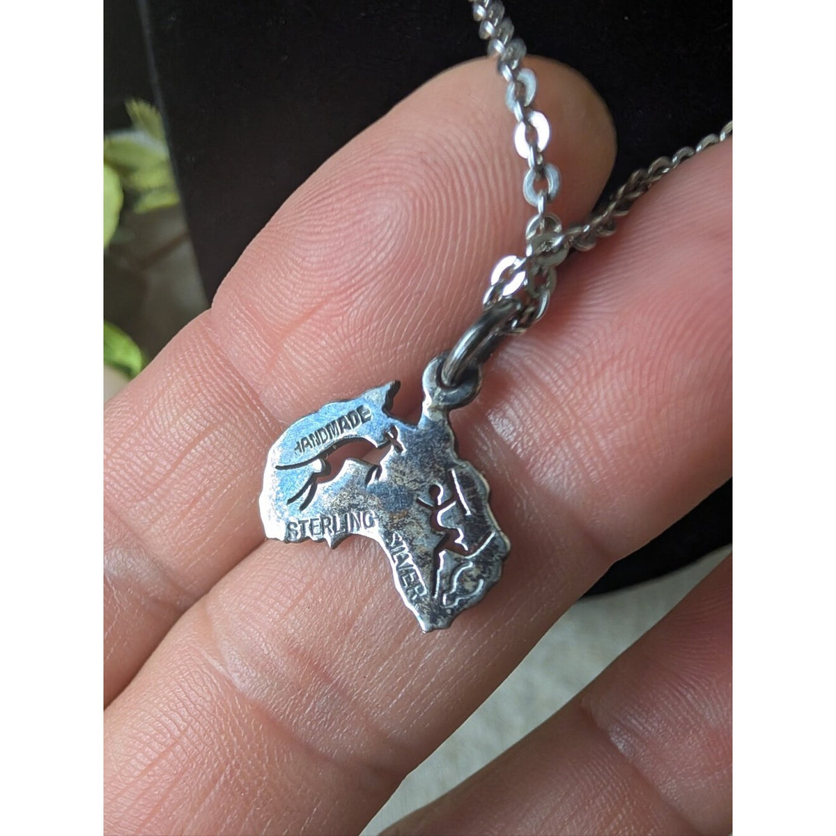 Vintage Handmade Sterling Silver Australia Kangaroo Pendant 925 Italy Necklace
