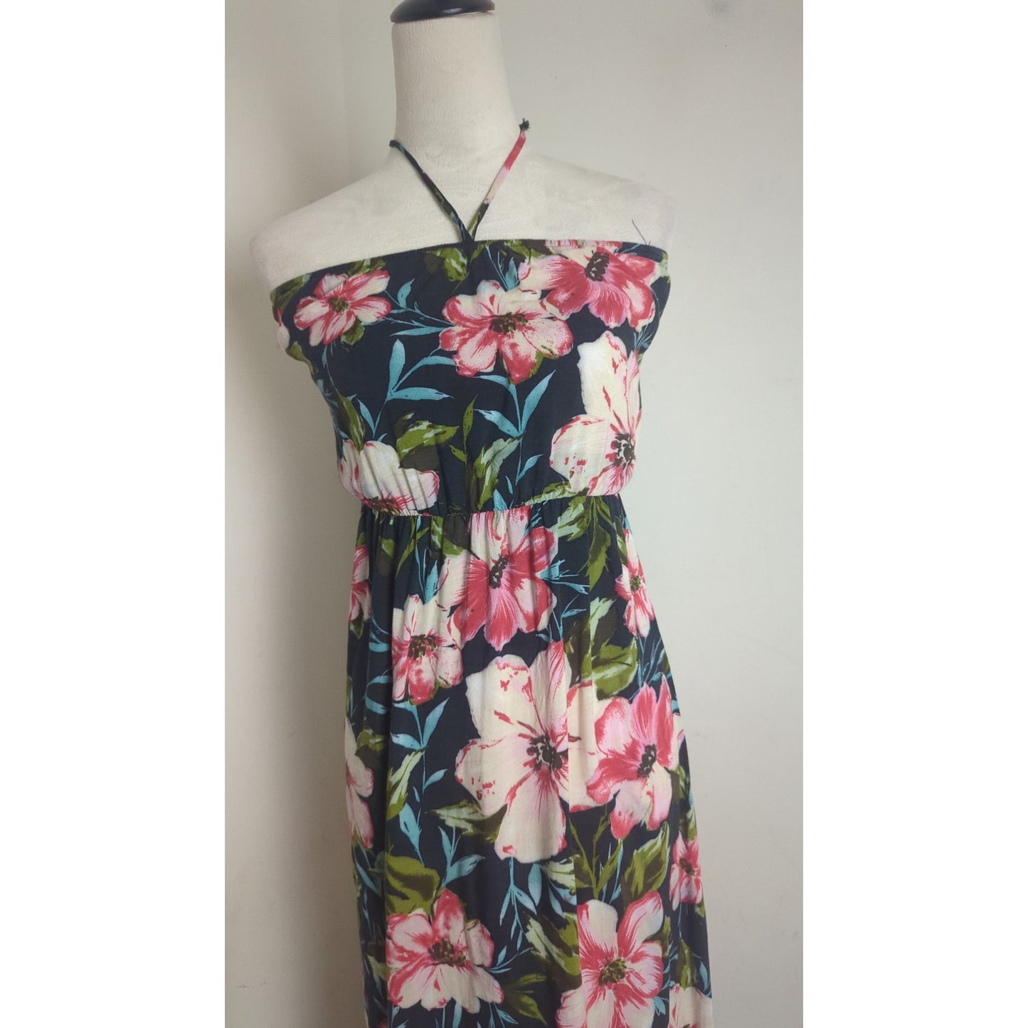 Boho Chic Romance Maxi Floral Halter Dress Women's Medium