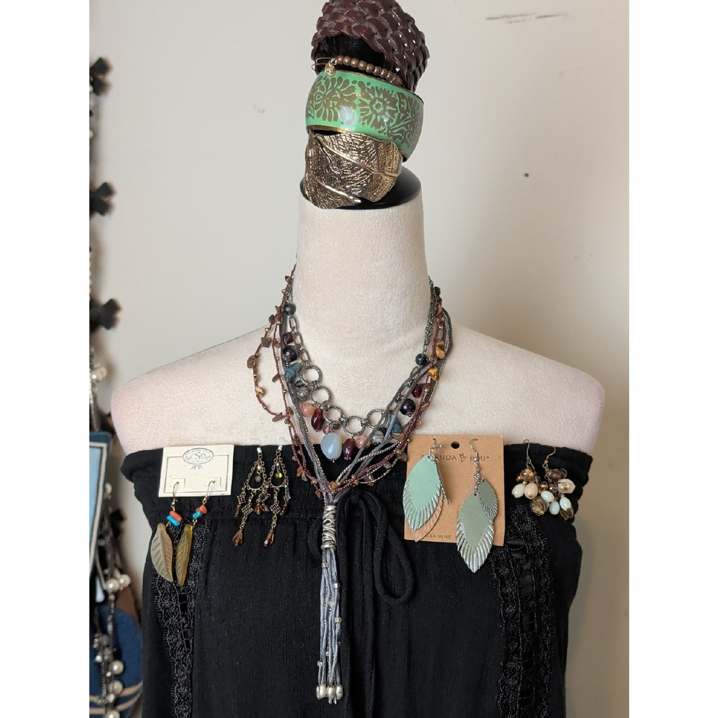 Fairy Grunge Jewelry Lot 11 Pieces Woodland Boho Necklaces Earrings Bracelets