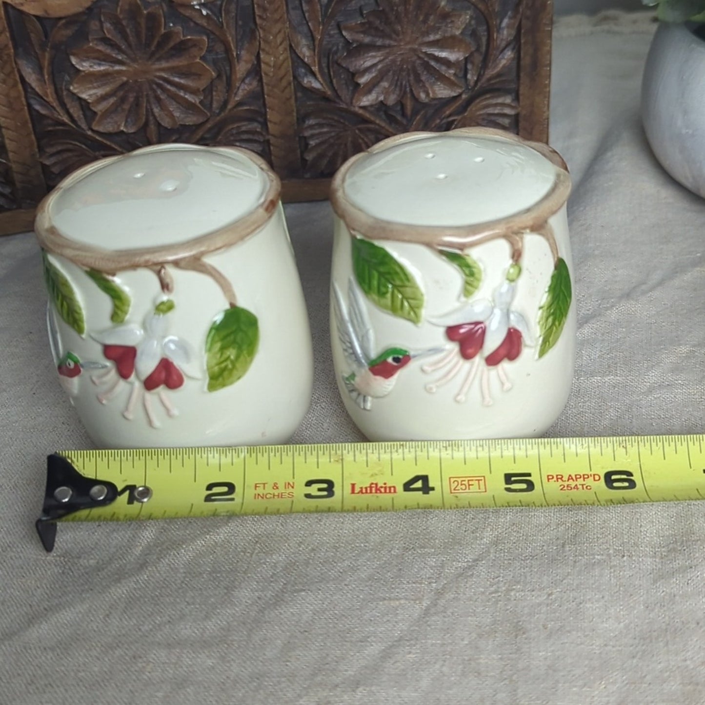 Vintage Otagiri Hummingbird Salt and Pepper Shakers Hand Crafted Ceramic Set