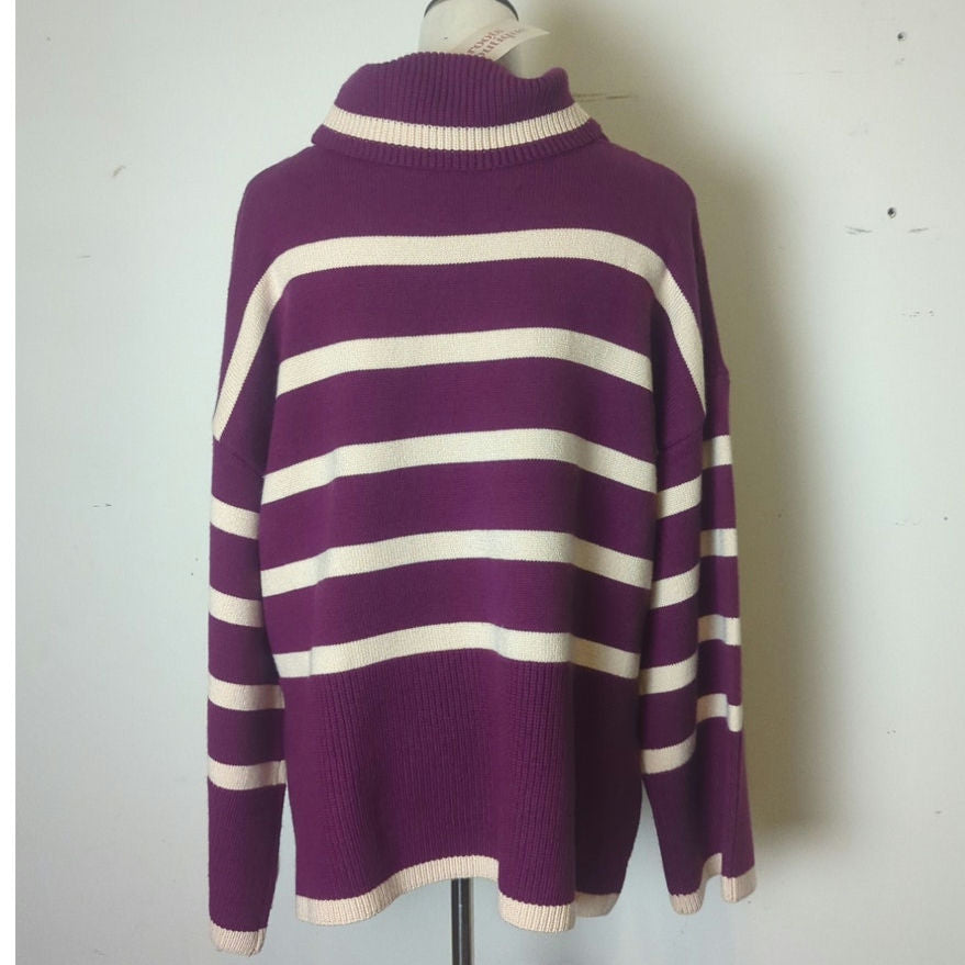 Cozy Tristan Sweater Plum Wide Sleeves Medium