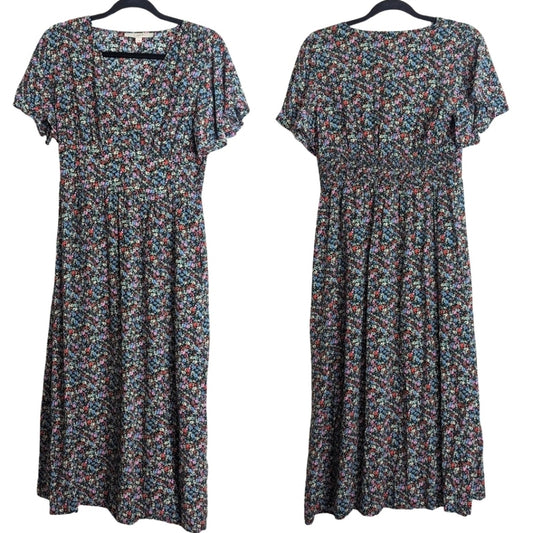 NWOT Vintage Inspired Ditzy Floral Flutter Maxi Cottagecore Dress Women's Size 4